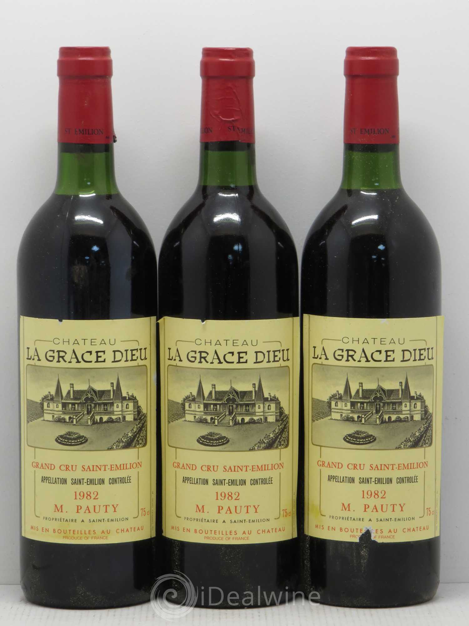 Château la Grâce Dieu 1982 - Lot de 3 bouteilles - 0