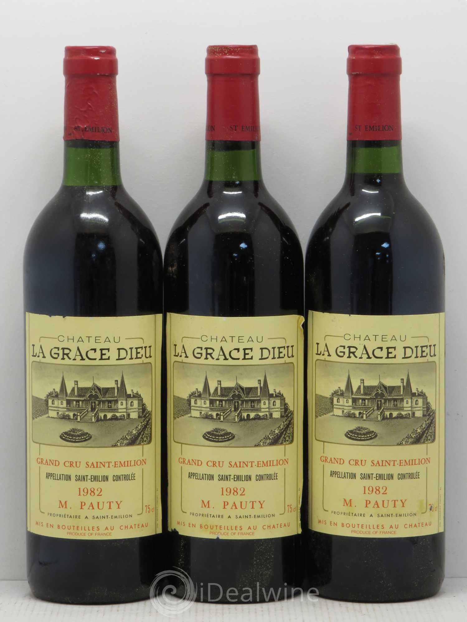 Château la Grâce Dieu 1982 - Lot de 3 bouteilles - 0