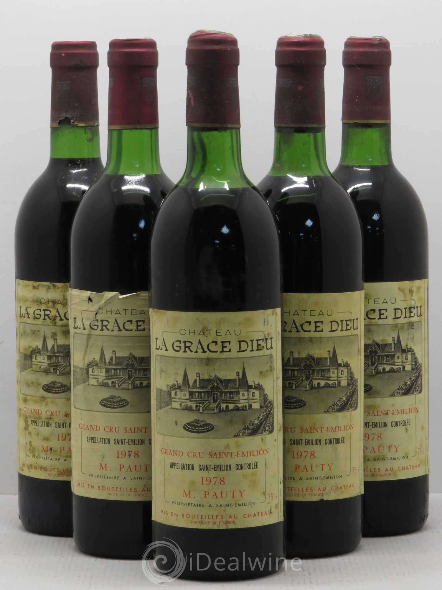 Château la Grâce Dieu 1978 - Lot de 5 bouteilles - 0