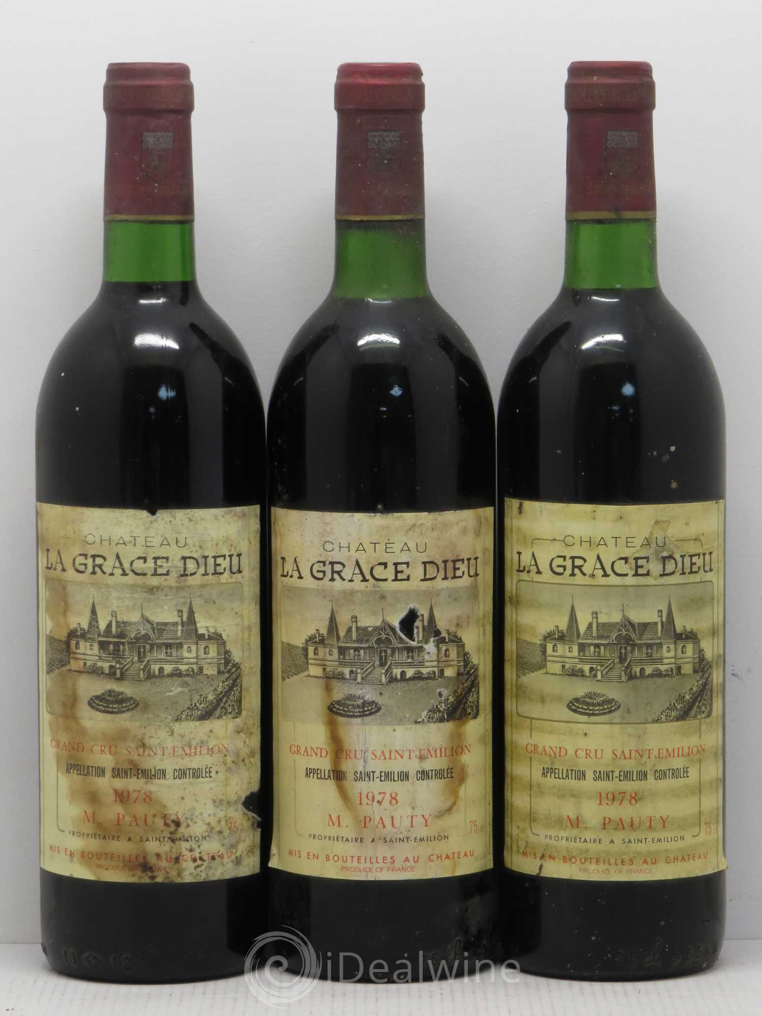 Château la Grâce Dieu 1978 - Lot de 3 bouteilles - 0