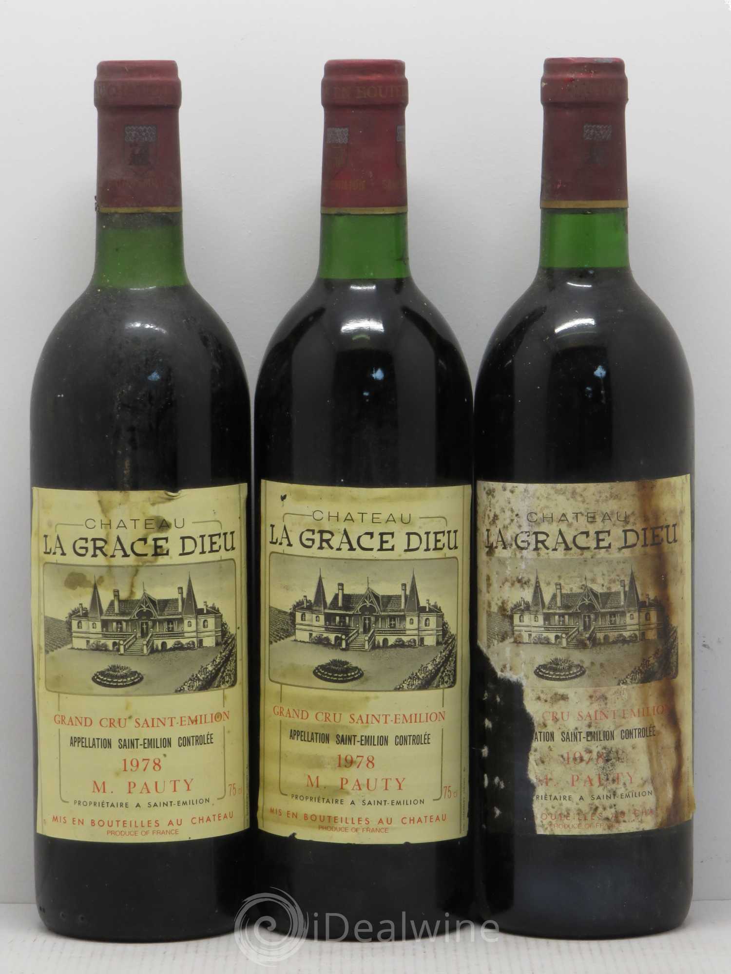 Château la Grâce Dieu 1978 - Lot de 3 bouteilles - 0