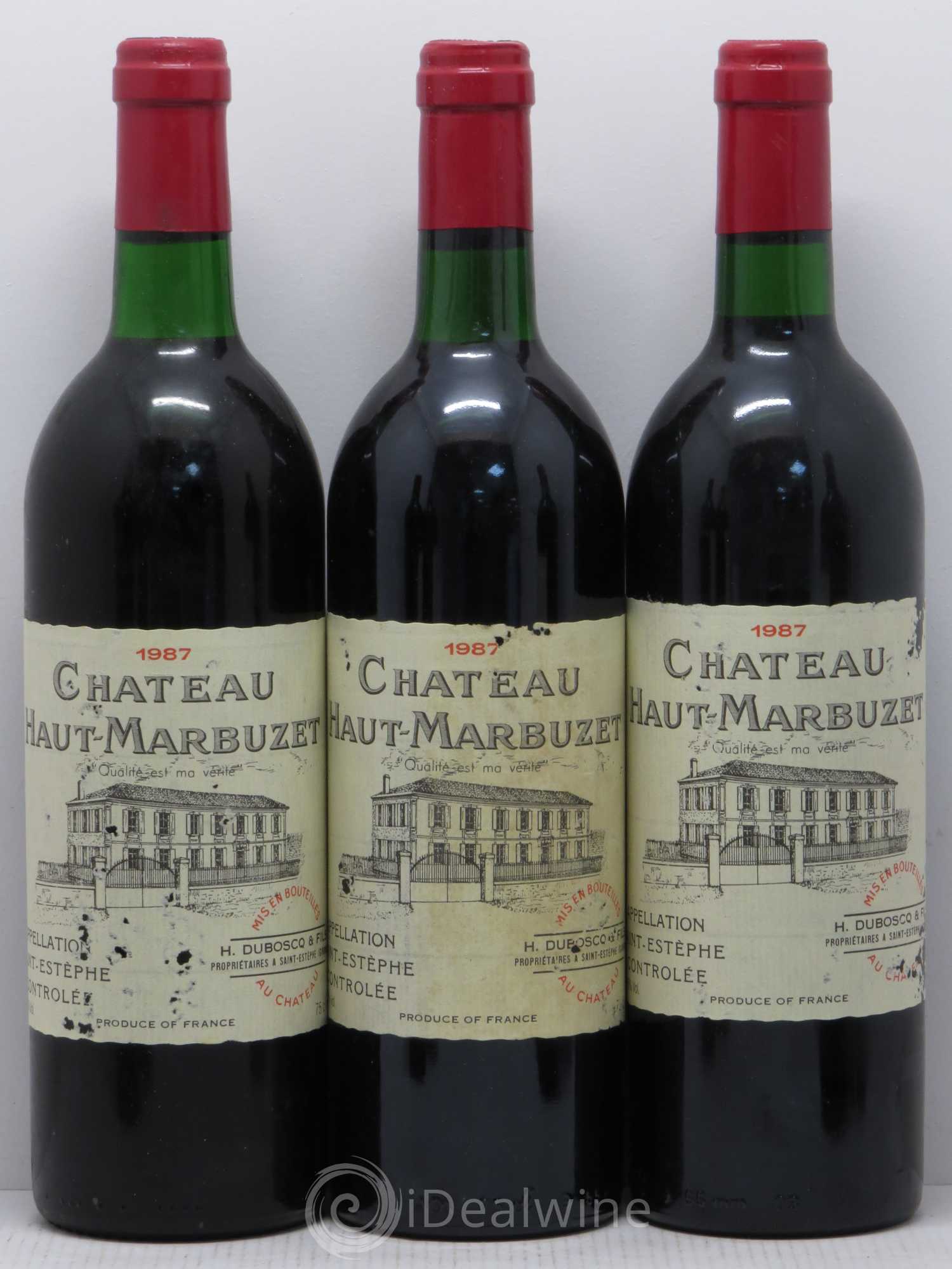 Château Haut Marbuzet 1987 - Lot de 6 bouteilles - 1