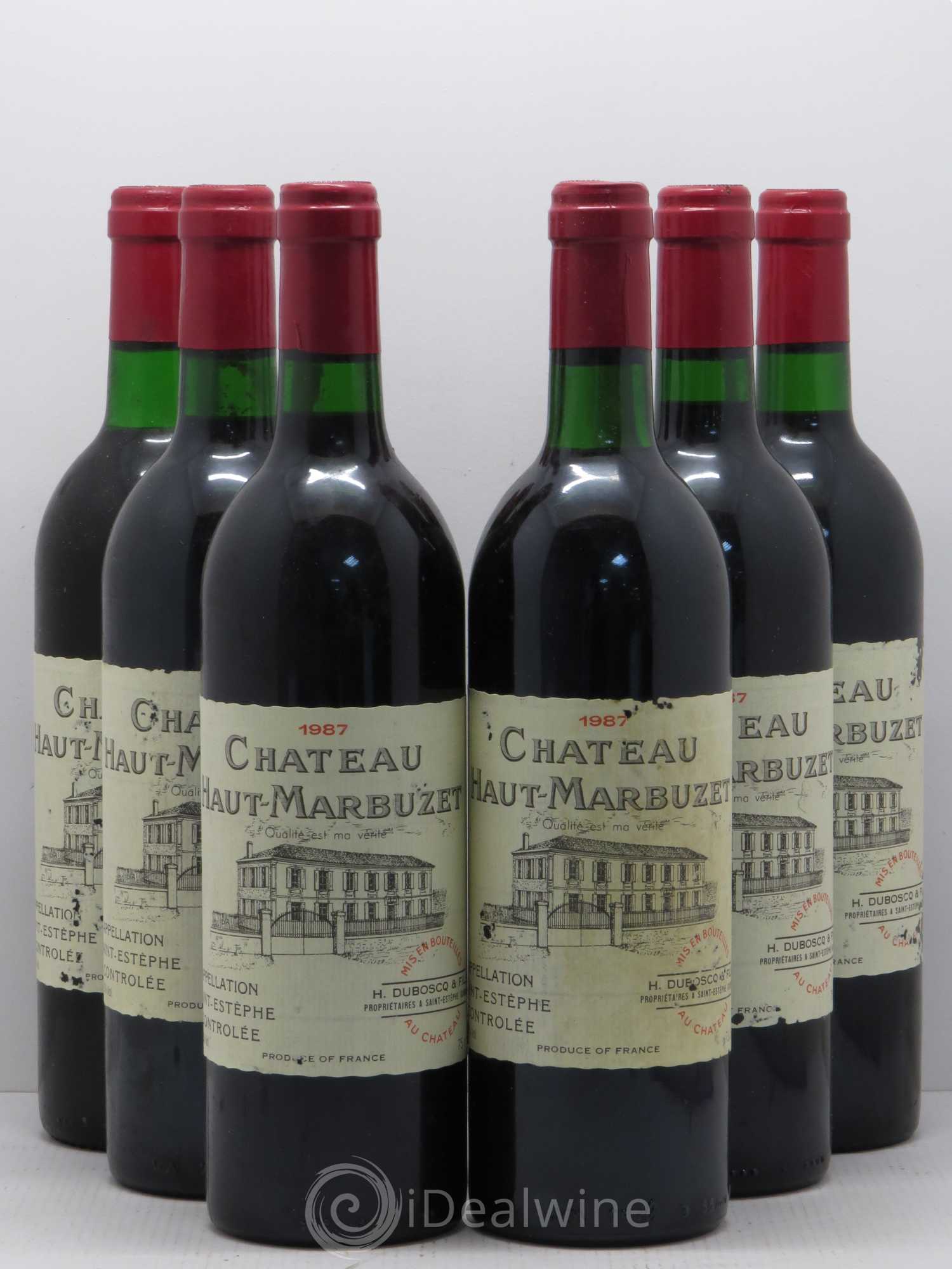 Château Haut Marbuzet 1987 - Lot de 6 bouteilles - 0