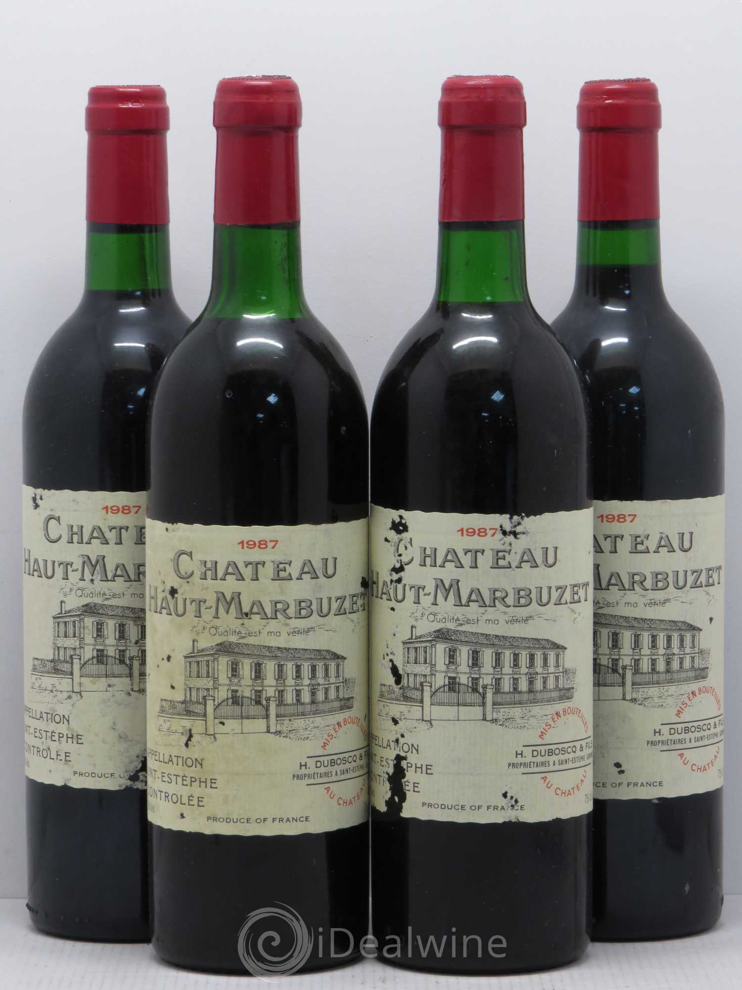 Château Haut Marbuzet (sans prix de réserve) 1987 - Lot de 4 bouteilles - 0