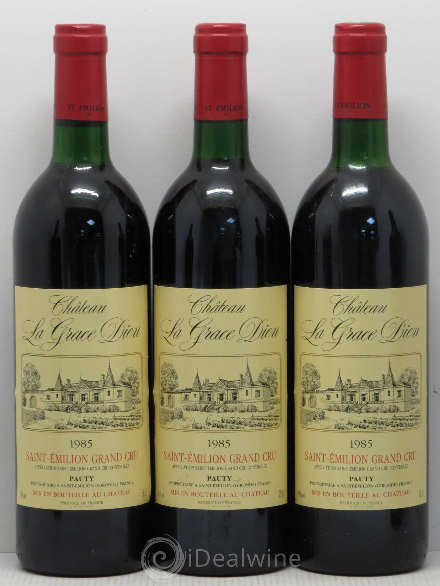 Château la Grâce Dieu 1985 - Lot de 3 bouteilles - 0