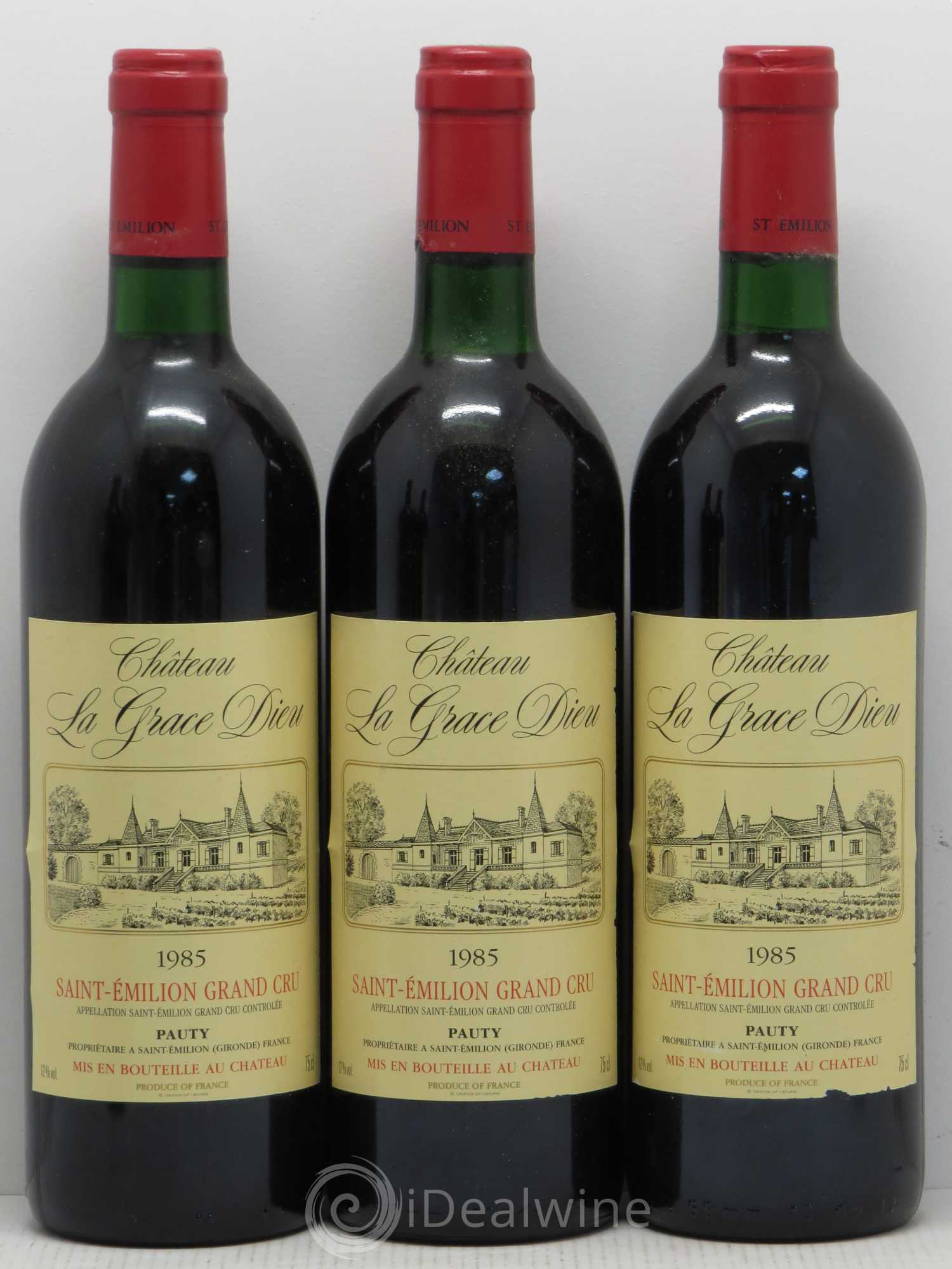 Château la Grâce Dieu 1985 - Lot de 3 bouteilles - 0
