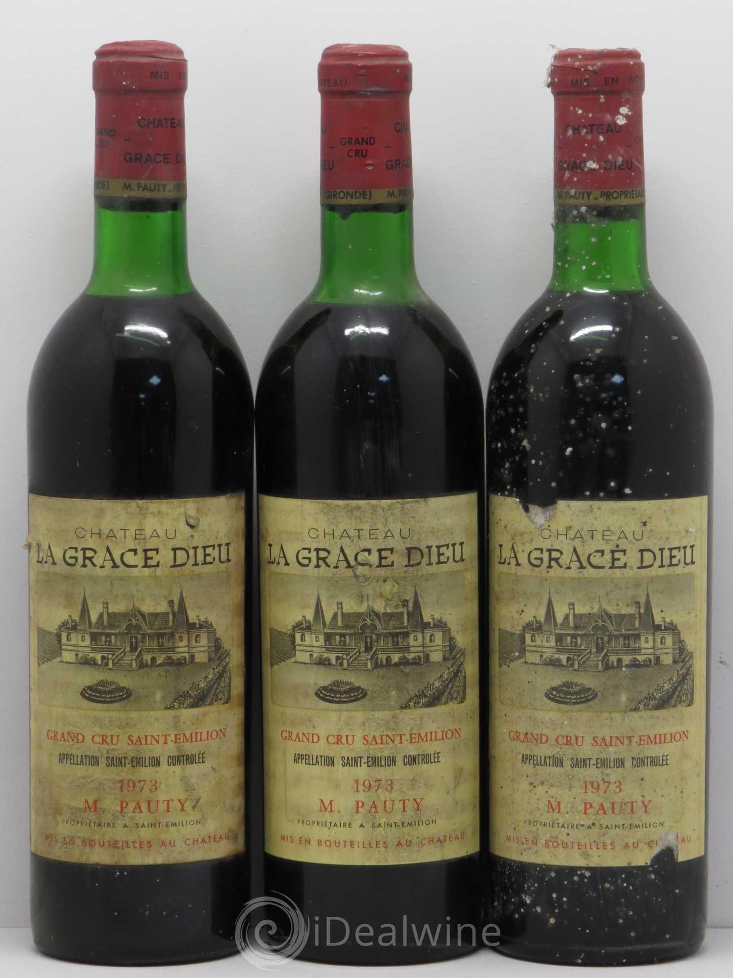 Château la Grâce Dieu 1973 - Lot de 3 bouteilles - 0