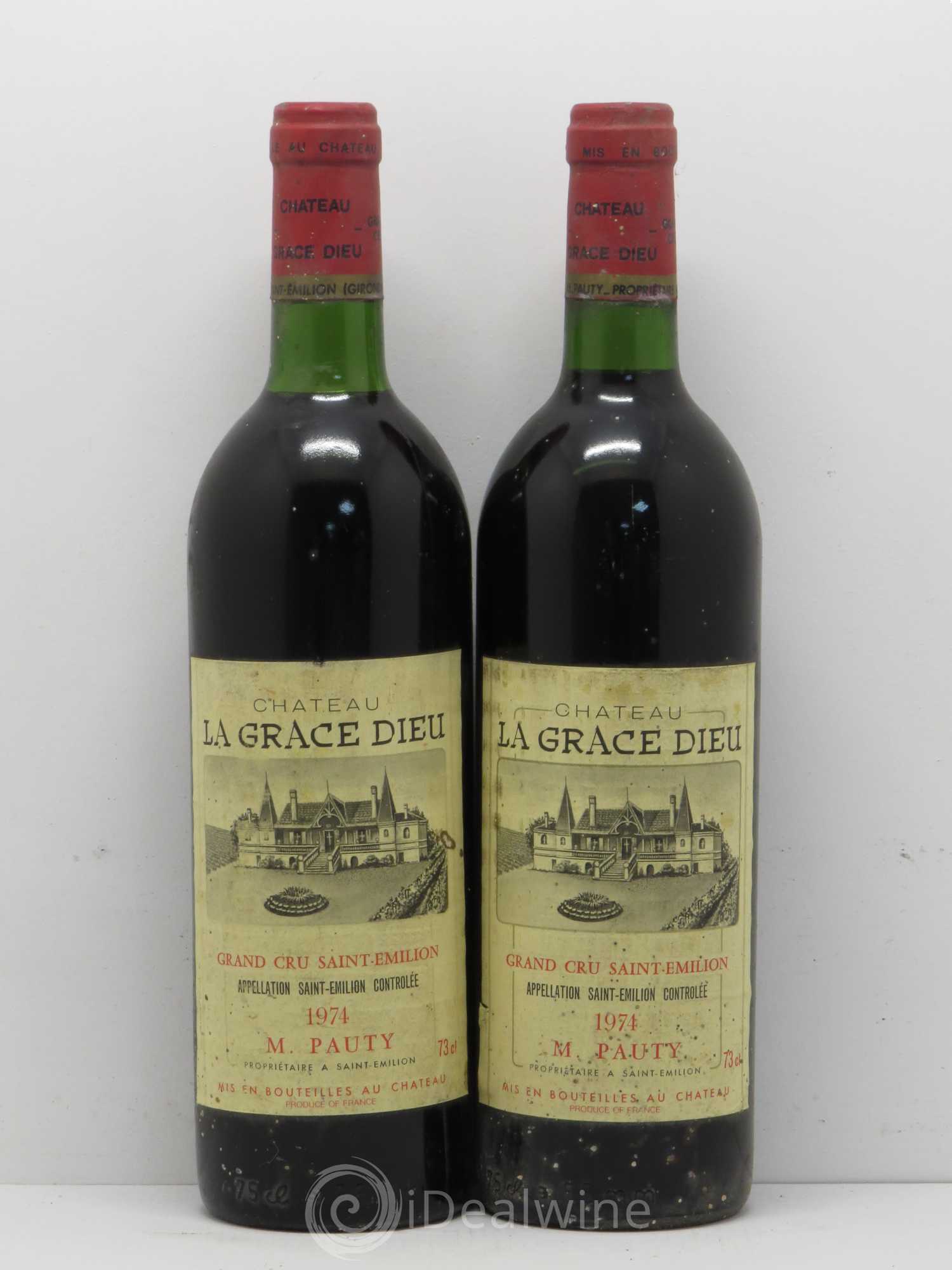 Château la Grâce Dieu 1974 - Lot de 2 bouteilles - 0