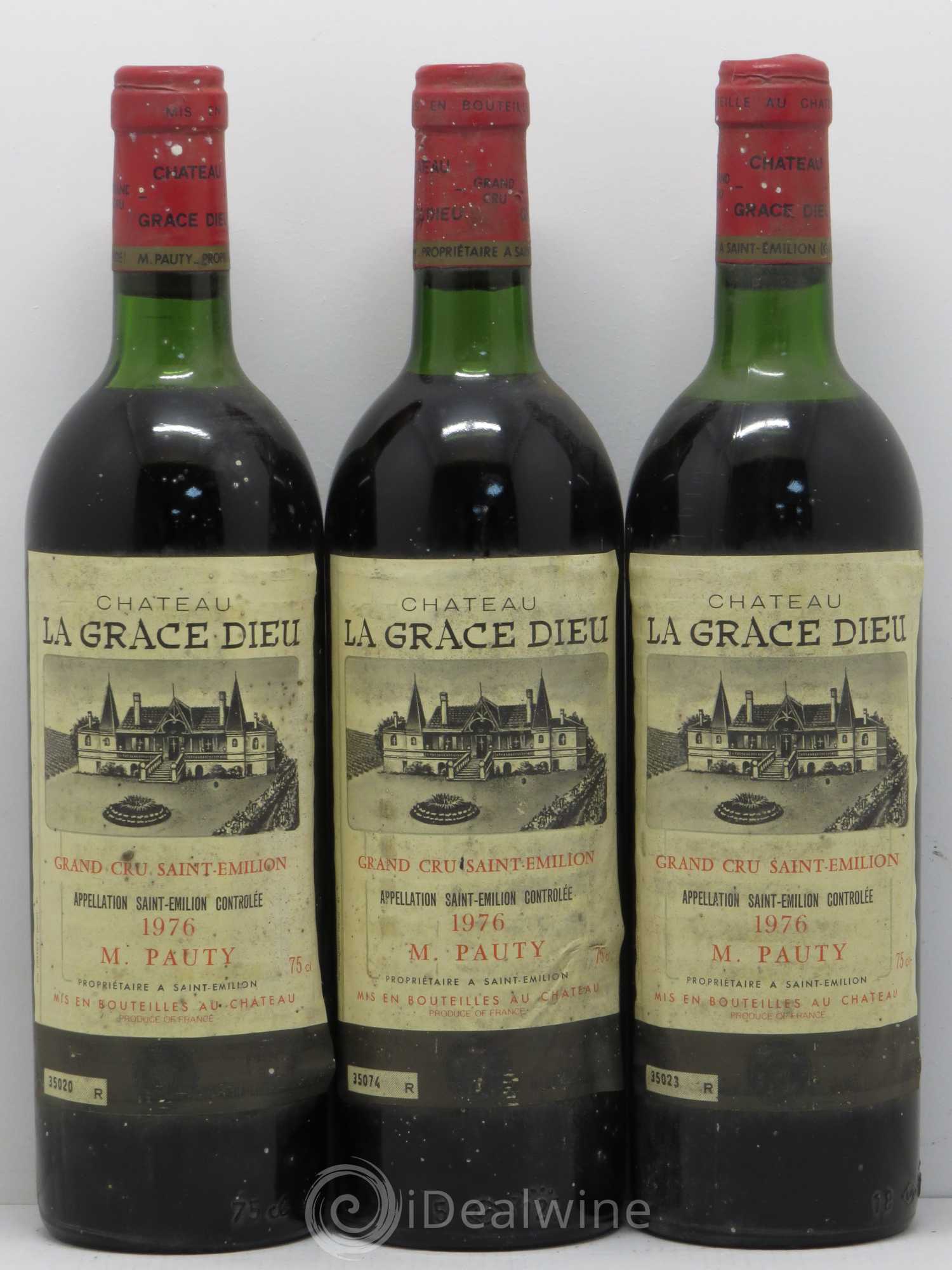 Château la Grâce Dieu 1976 - Lot de 3 bouteilles - 0