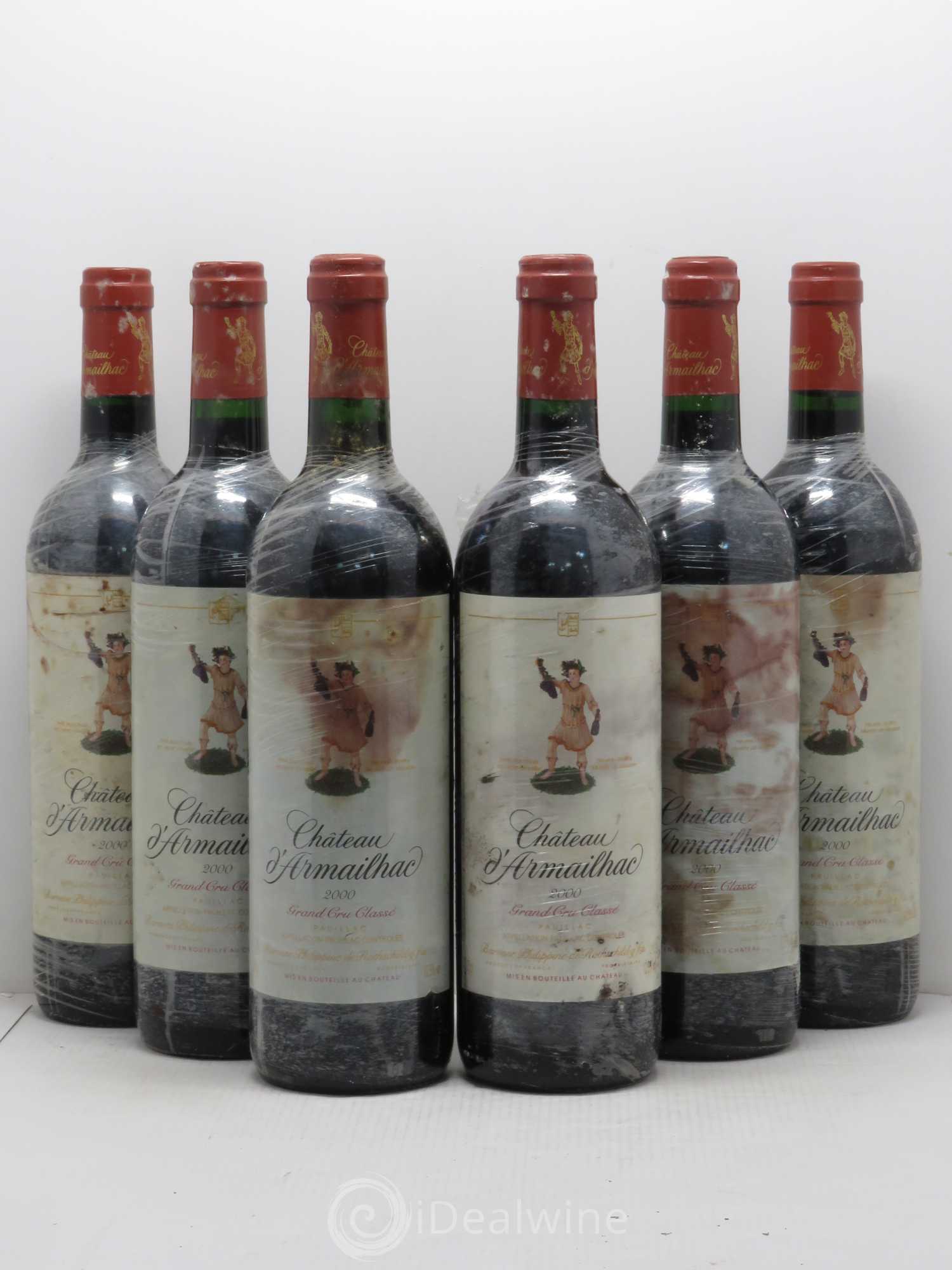 Château d' Armailhac - Mouton Baron(ne) Philippe 5ème Grand Cru Classé 2000 - Lot de 6 bouteilles - 0