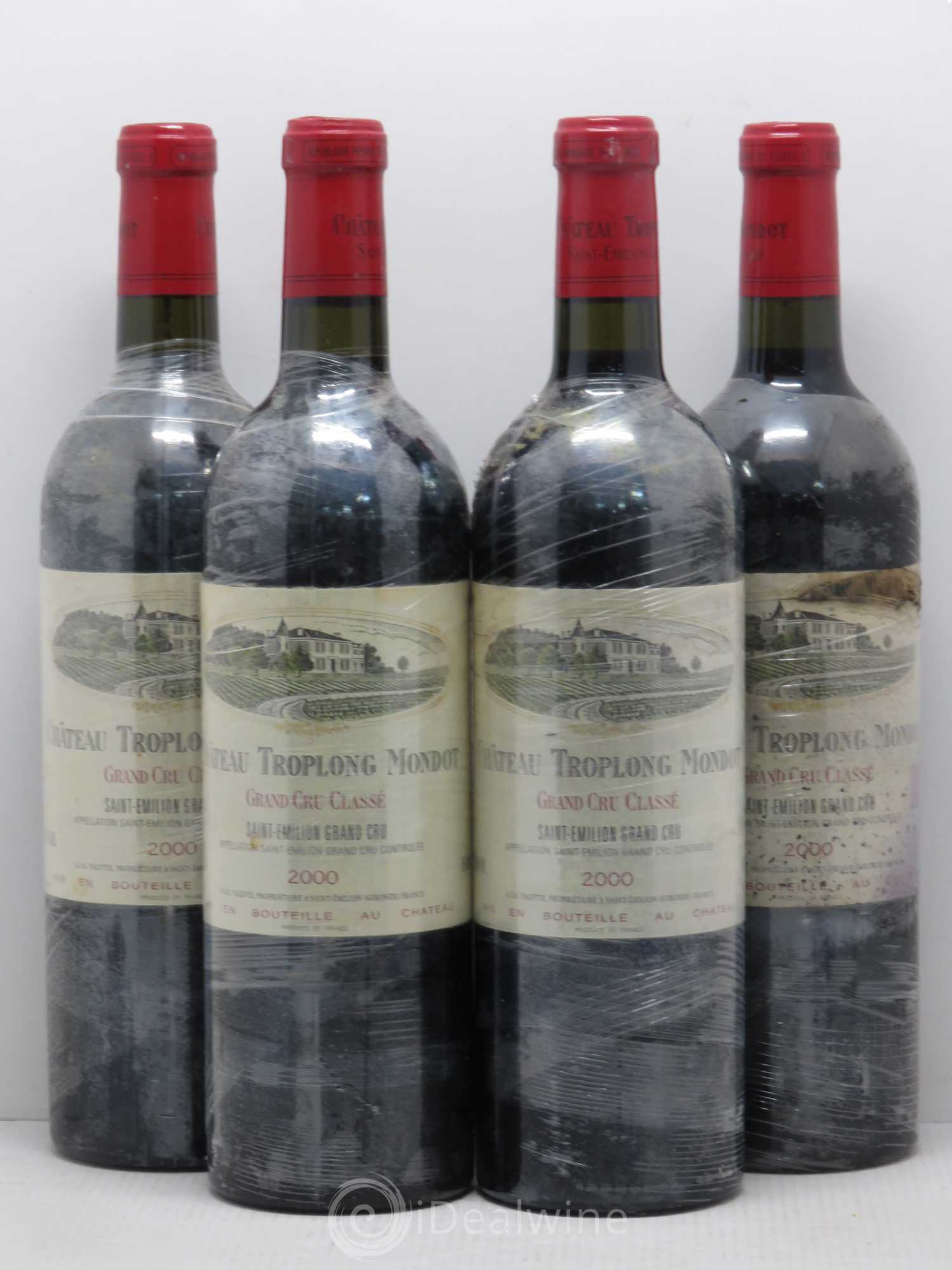Château Troplong Mondot 1er Grand Cru Classé B 2000 - Lot de 4 bouteilles - 0