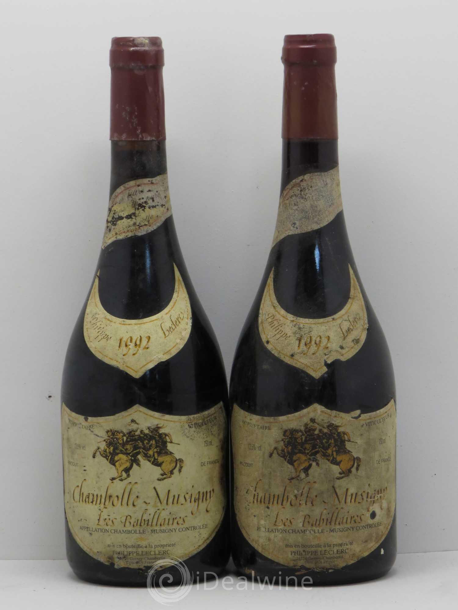 Chambolle-Musigny Les Babillaires Philippe Leclerc 1992 - Posten von 2 Flaschen - 0