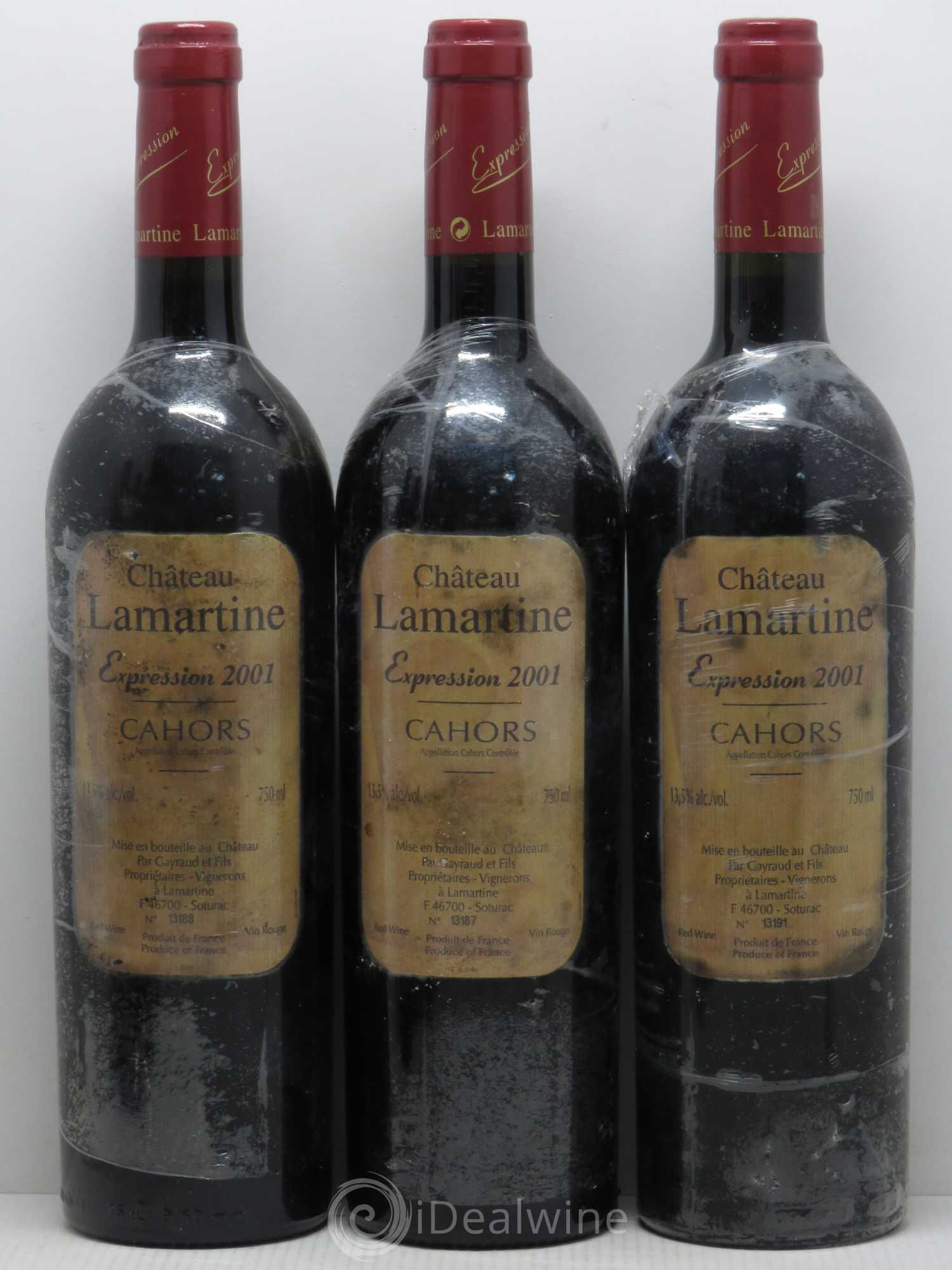 Cahors Expression Château Lamartine 2001 - Lot de 6 bouteilles - 1