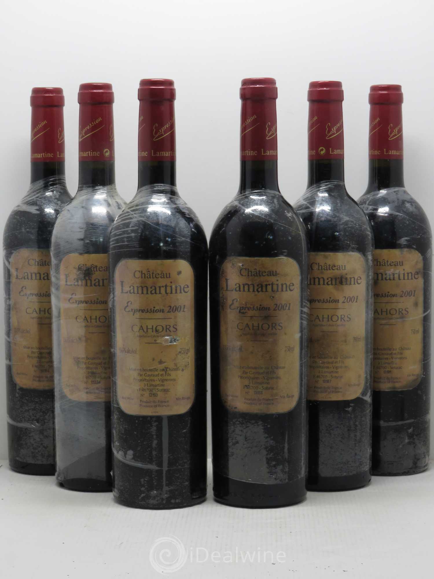 Cahors Expression Château Lamartine 2001 - Lot de 6 bouteilles - 0