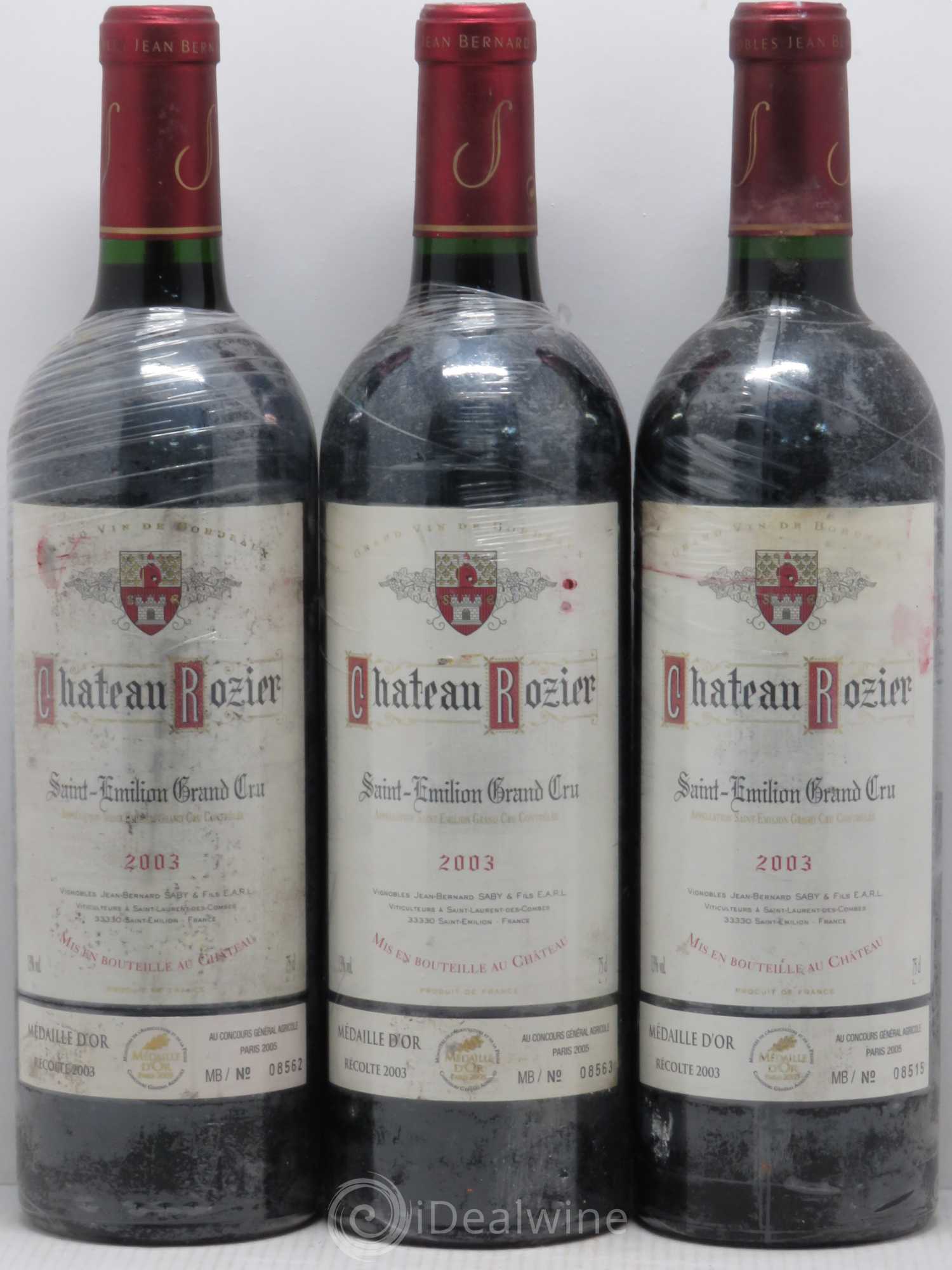 Saint-Émilion Chateau Rozier (sans prix de réserve) 2003 - Posten von 10 Flaschen - 3