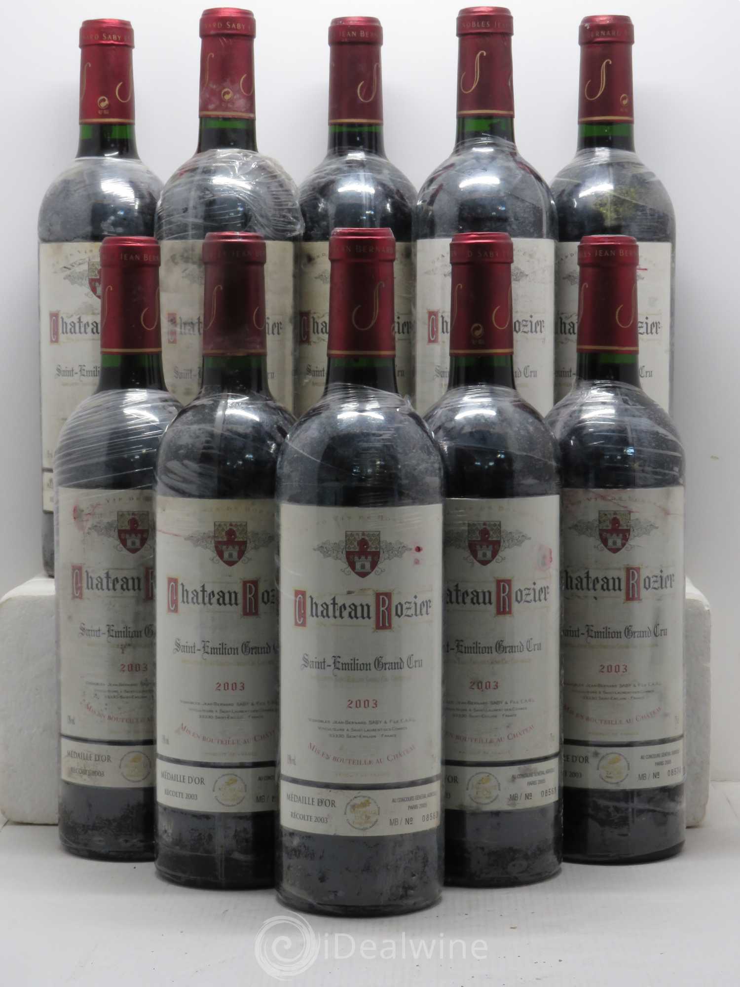 Saint-Émilion Chateau Rozier (sans prix de réserve) 2003 - Posten von 10 Flaschen - 0