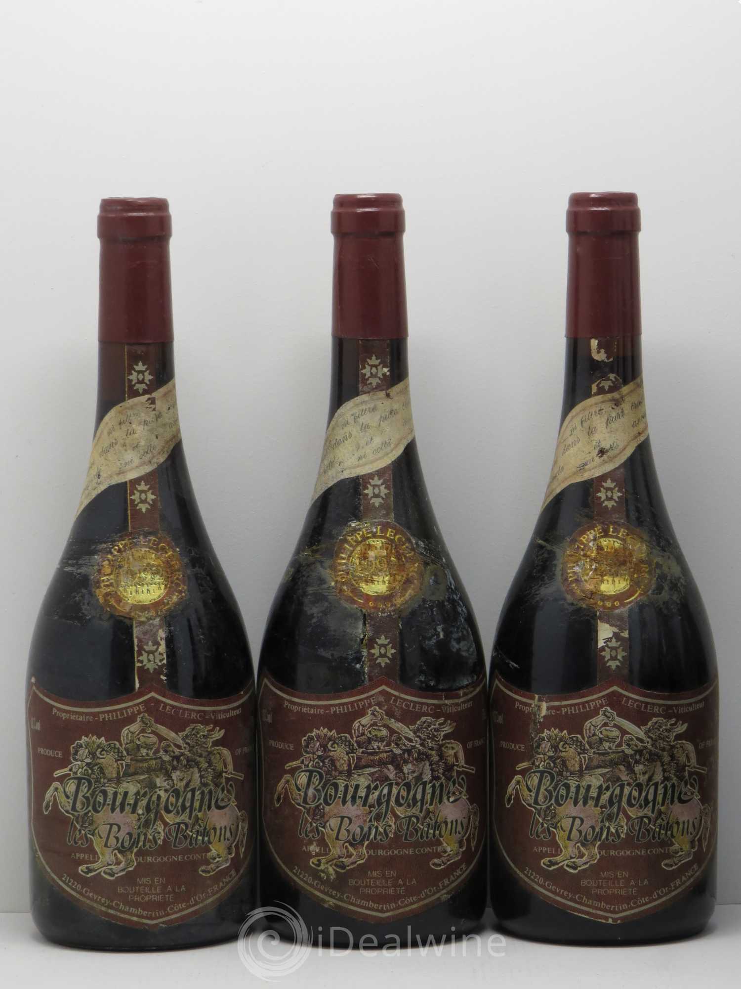 Bourgogne Philippe Leclerc Les Bons Batons Rouges 1992 - Lot de 6 bouteilles - 1