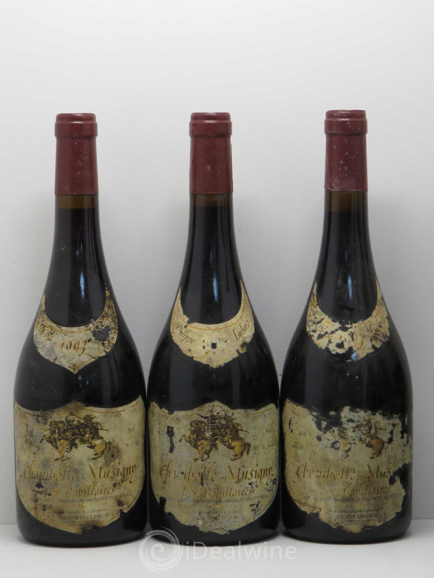 Chambolle-Musigny Les Babillaires Philippe Leclerc 1993 - Posten von 6 Flaschen - 1