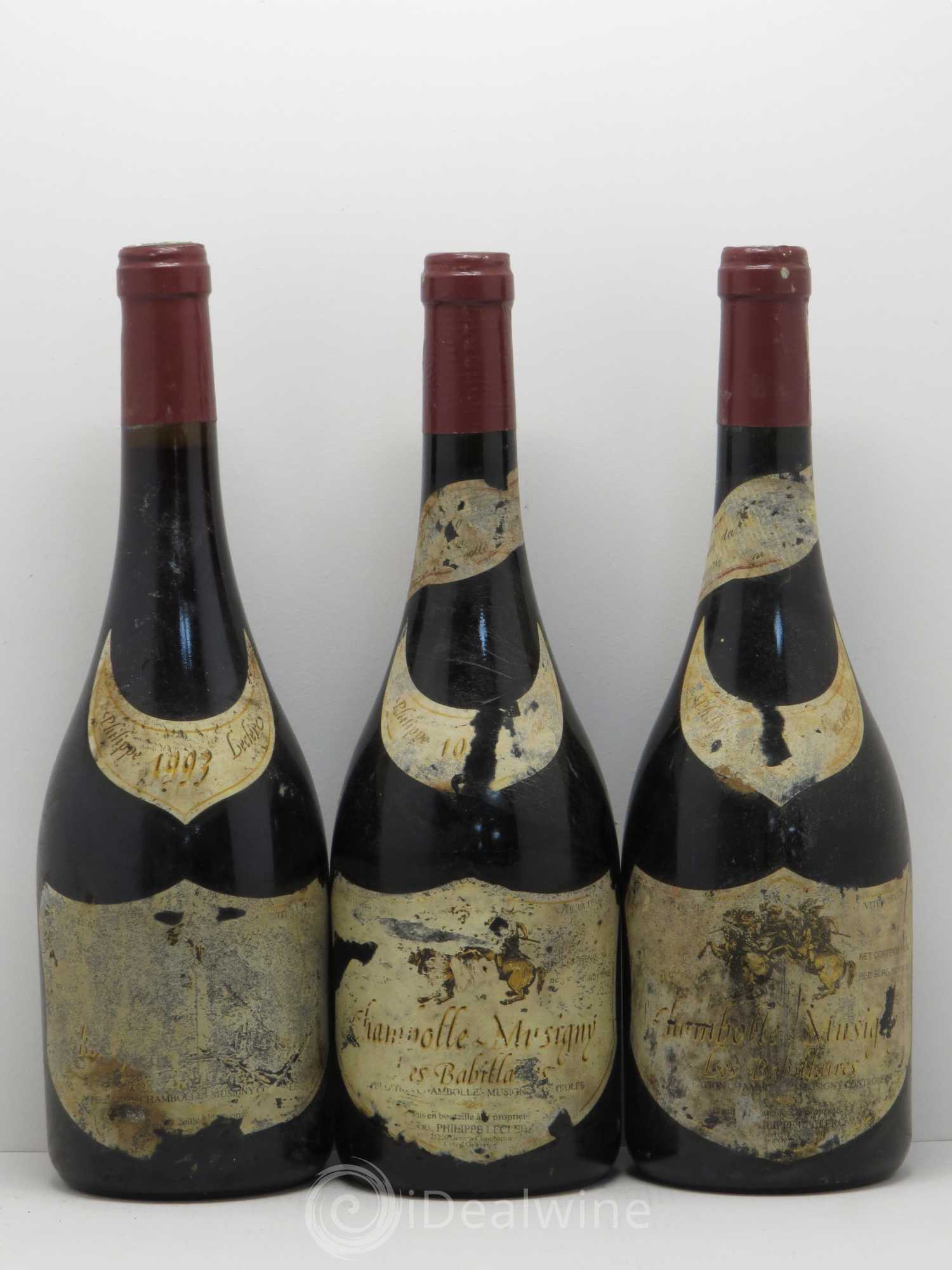 Chambolle-Musigny Les Babillaires Philippe Leclerc 1993 - Posten von 6 Flaschen - 2
