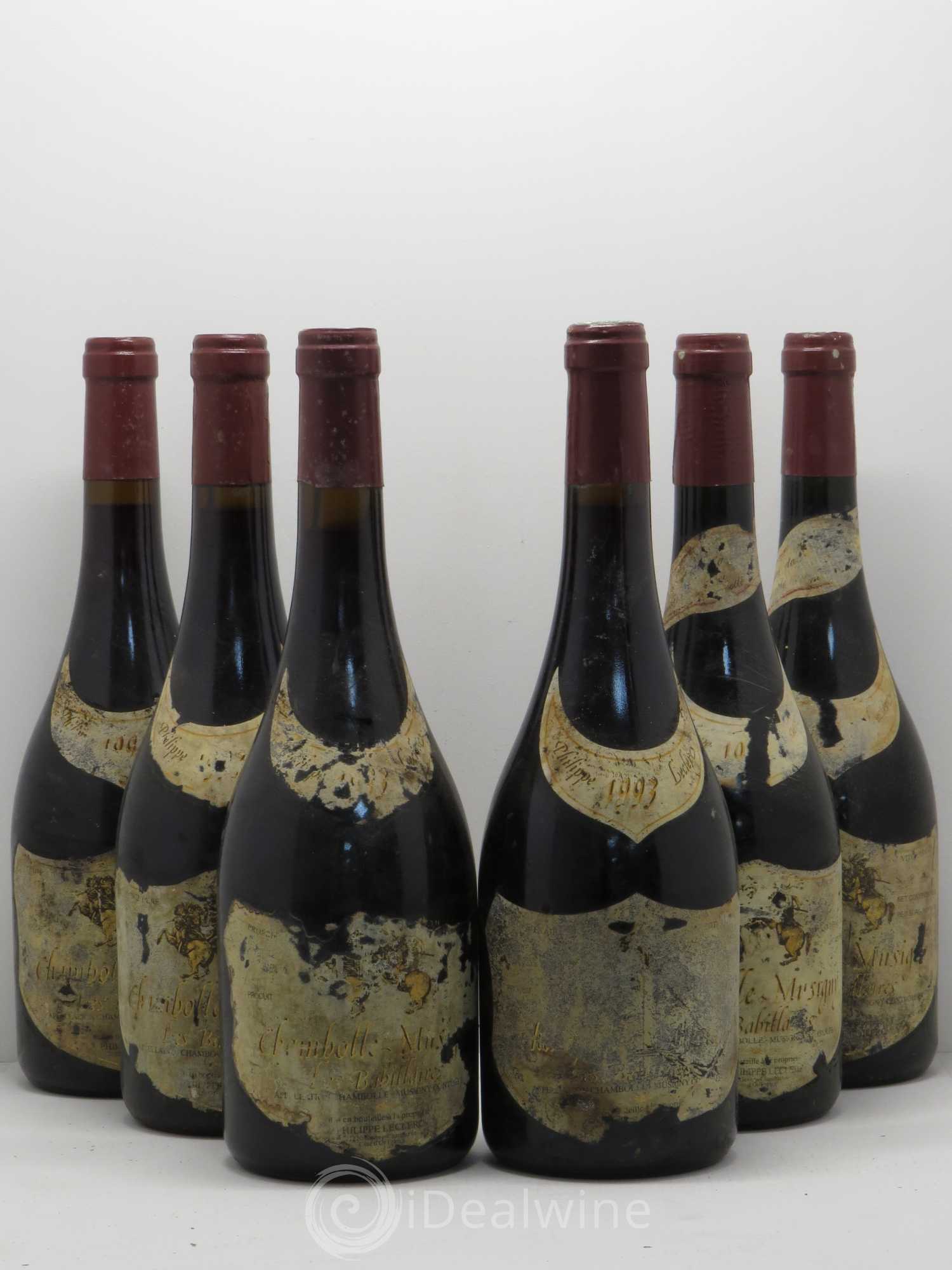Chambolle-Musigny Les Babillaires Philippe Leclerc 1993 - Posten von 6 Flaschen - 0
