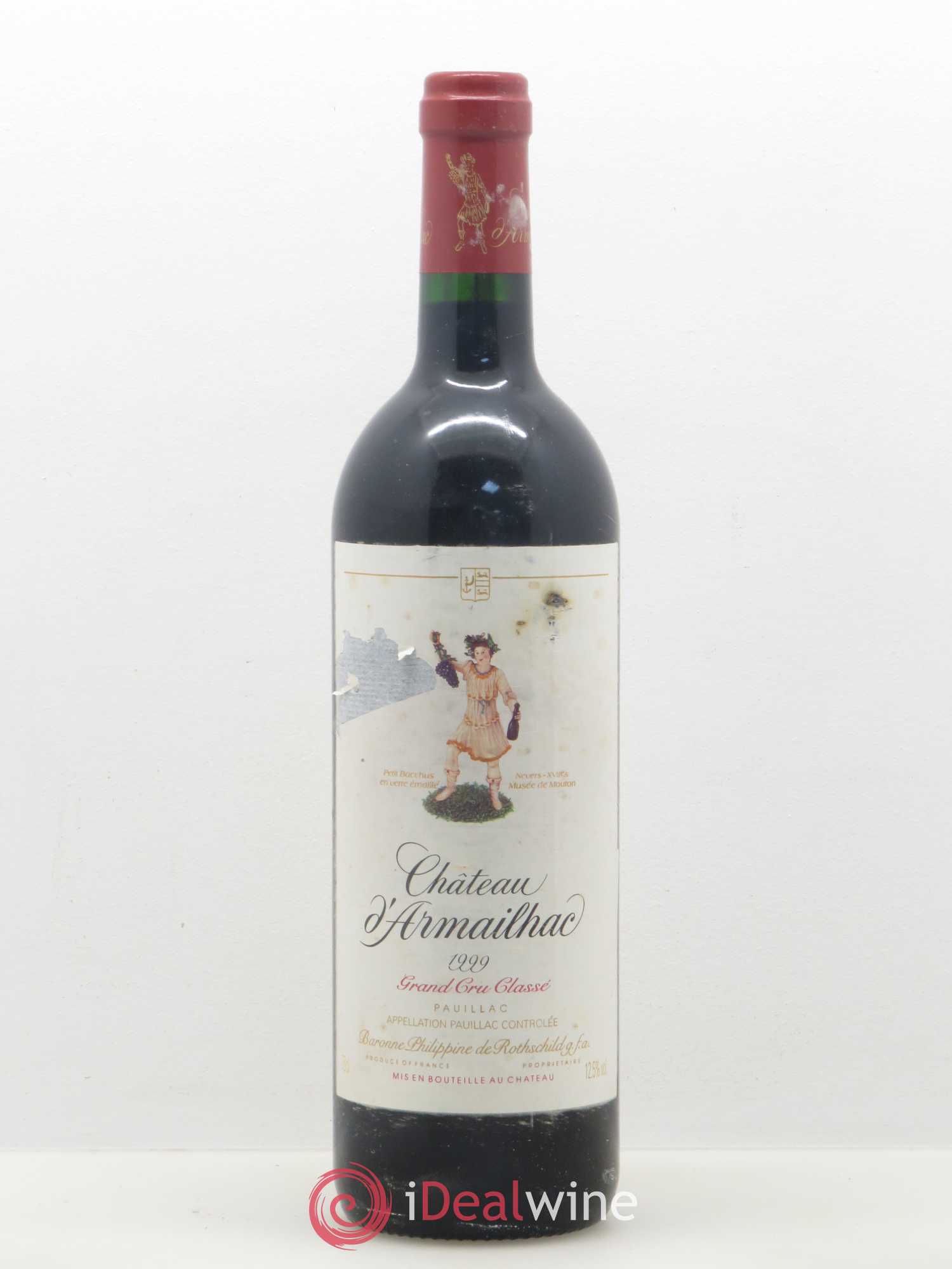 Château d' Armailhac - Mouton Baron(ne) Philippe 5ème Grand Cru Classé 1999 - Lot de 1 bouteille - 0