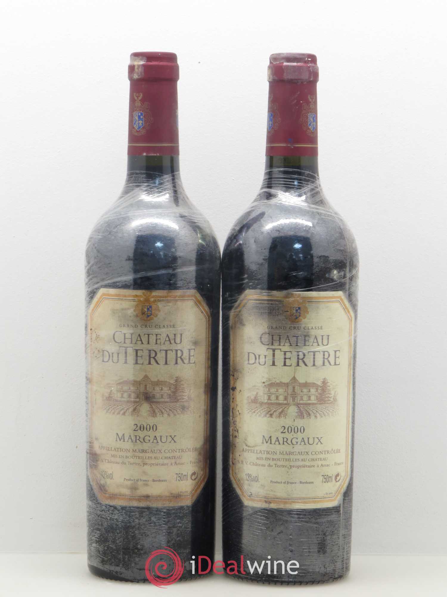 Château du Tertre 5ème Grand Cru Classé 2000 - Lot de 2 bouteilles - 0