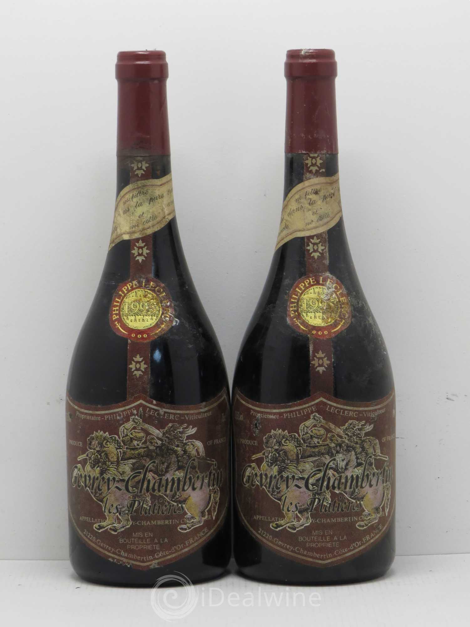 Gevrey-Chambertin Les Platieres Philippe Leclerc 1995 - Lot de 2 bouteilles - 0