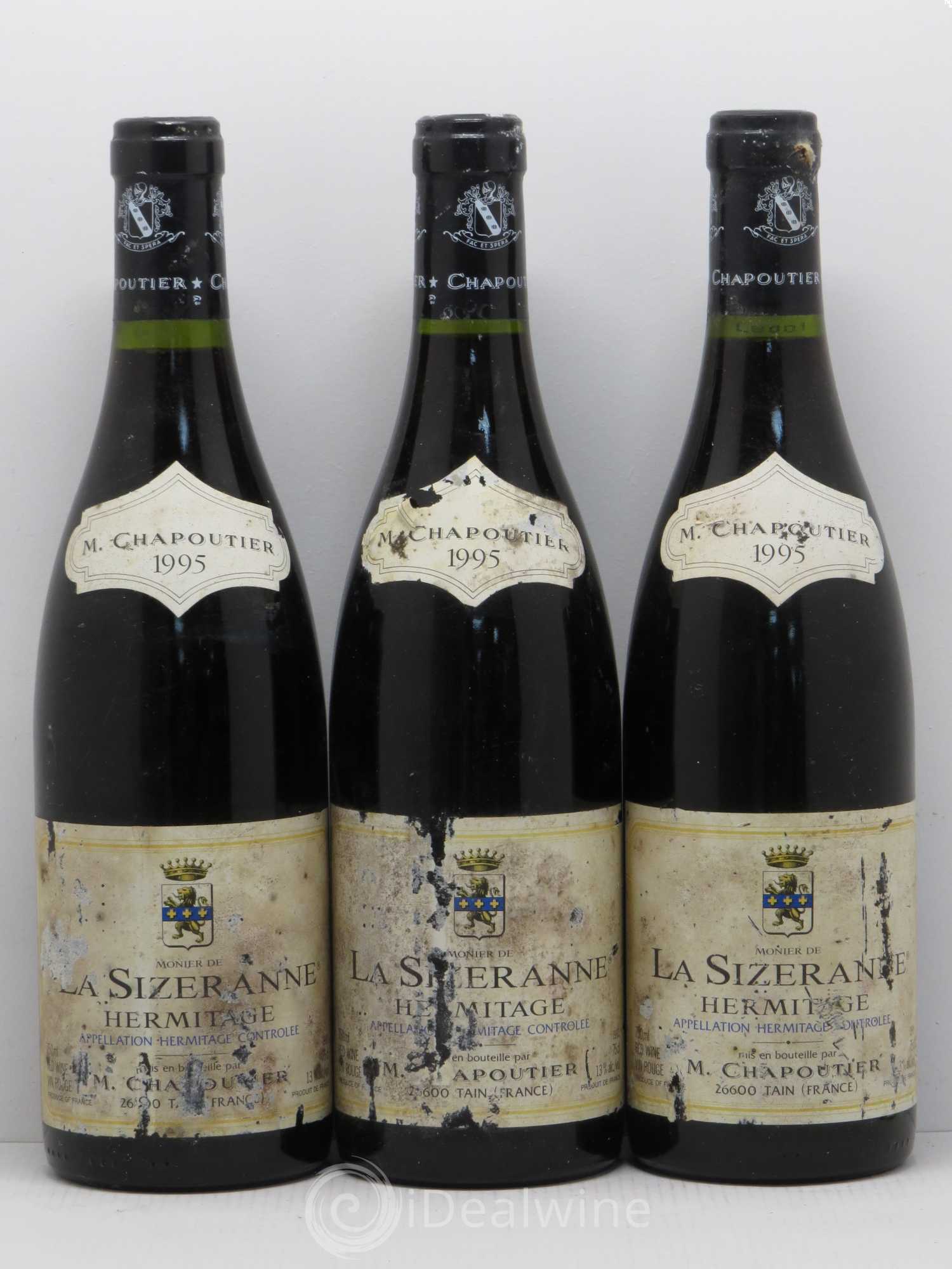 Hermitage Monier de La Sizeranne Chapoutier 1995 - Lot de 3 bouteilles - 0