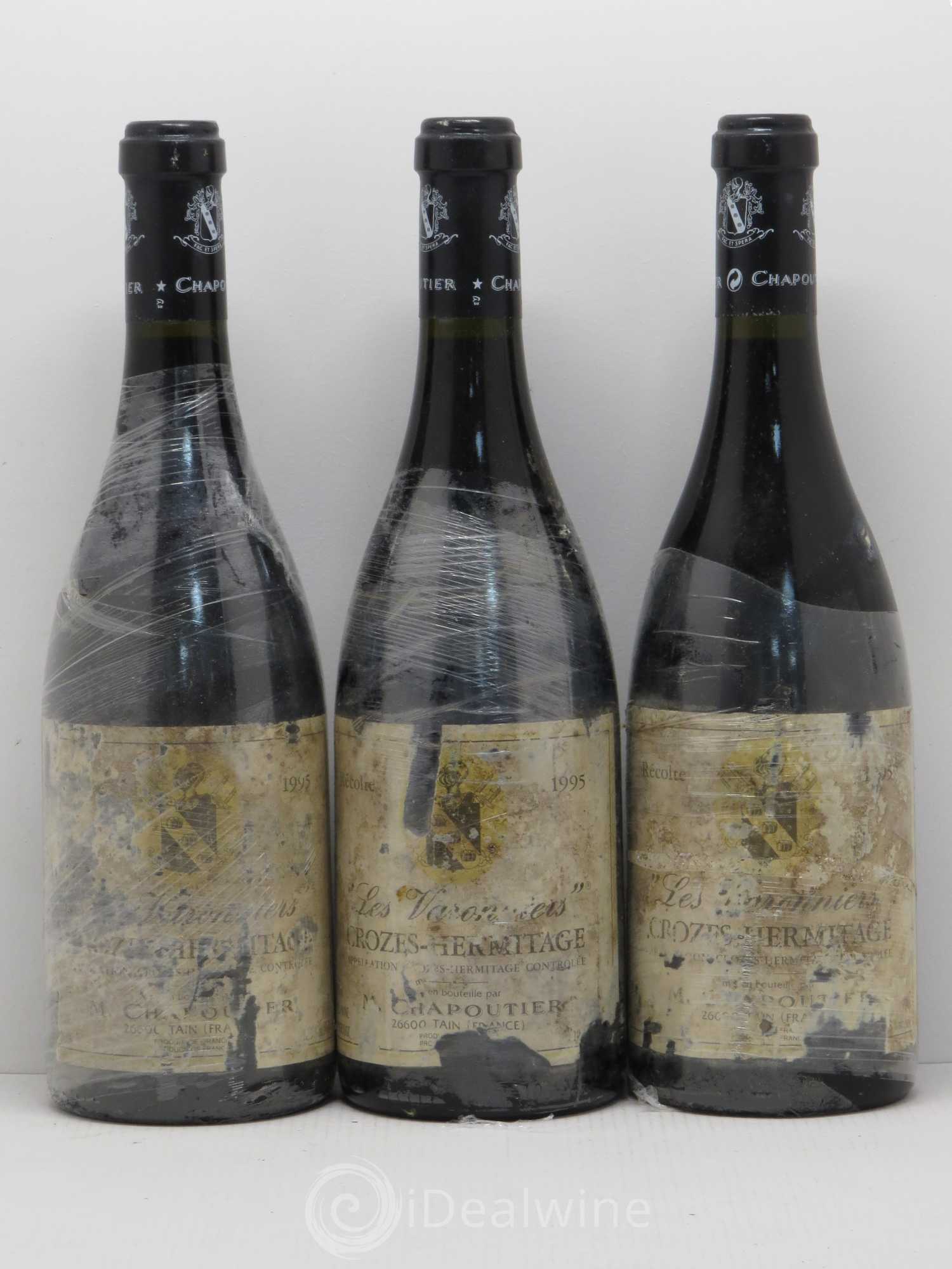 Crozes-Hermitage Les Varonniers Chapoutier 1995 - Lot de 3 bouteilles - 0