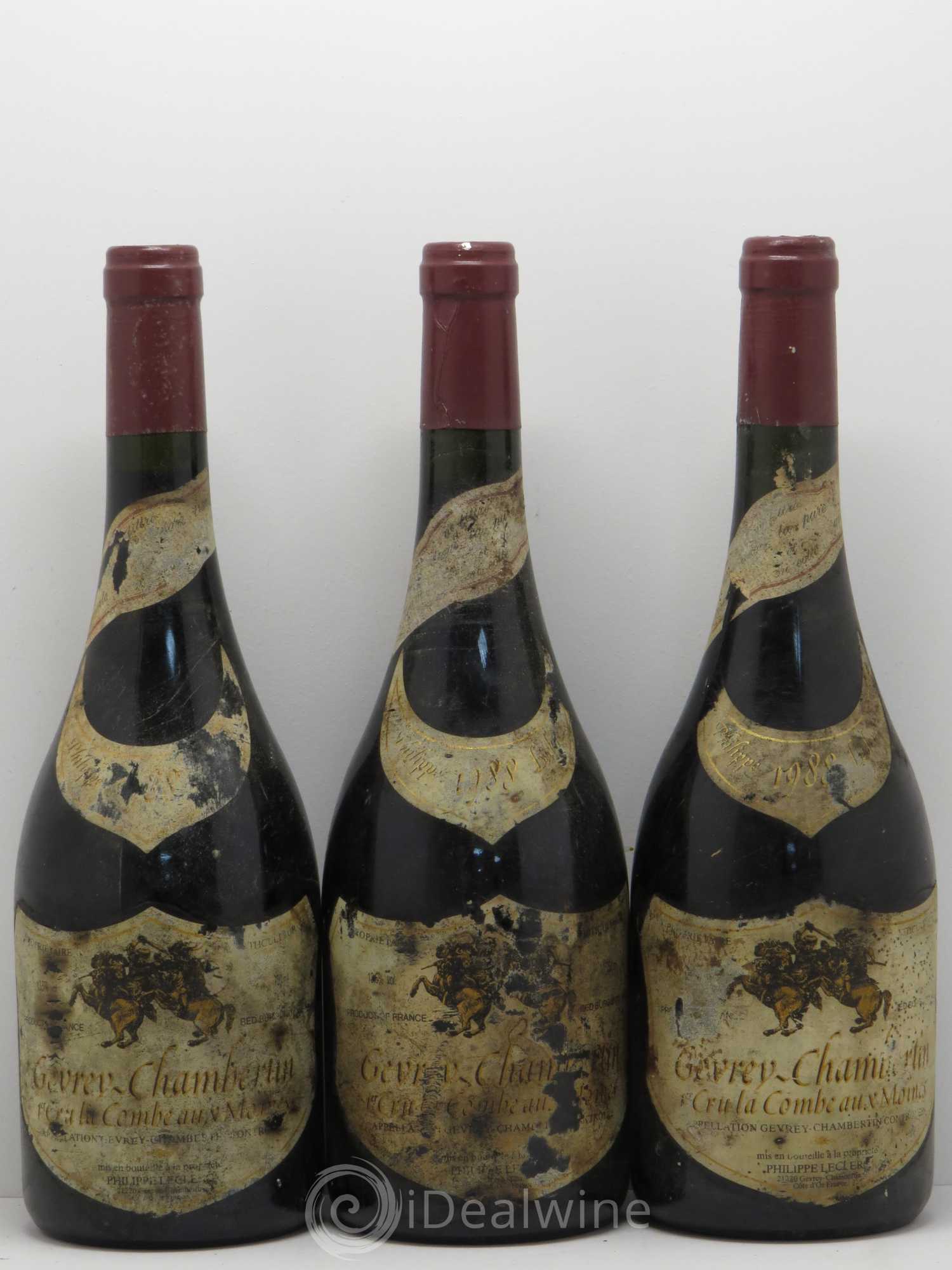 Gevrey-Chambertin 1er Cru La Combe Aux Moines Philippe Leclerc 1988 - Posten von 3 Flaschen - 0