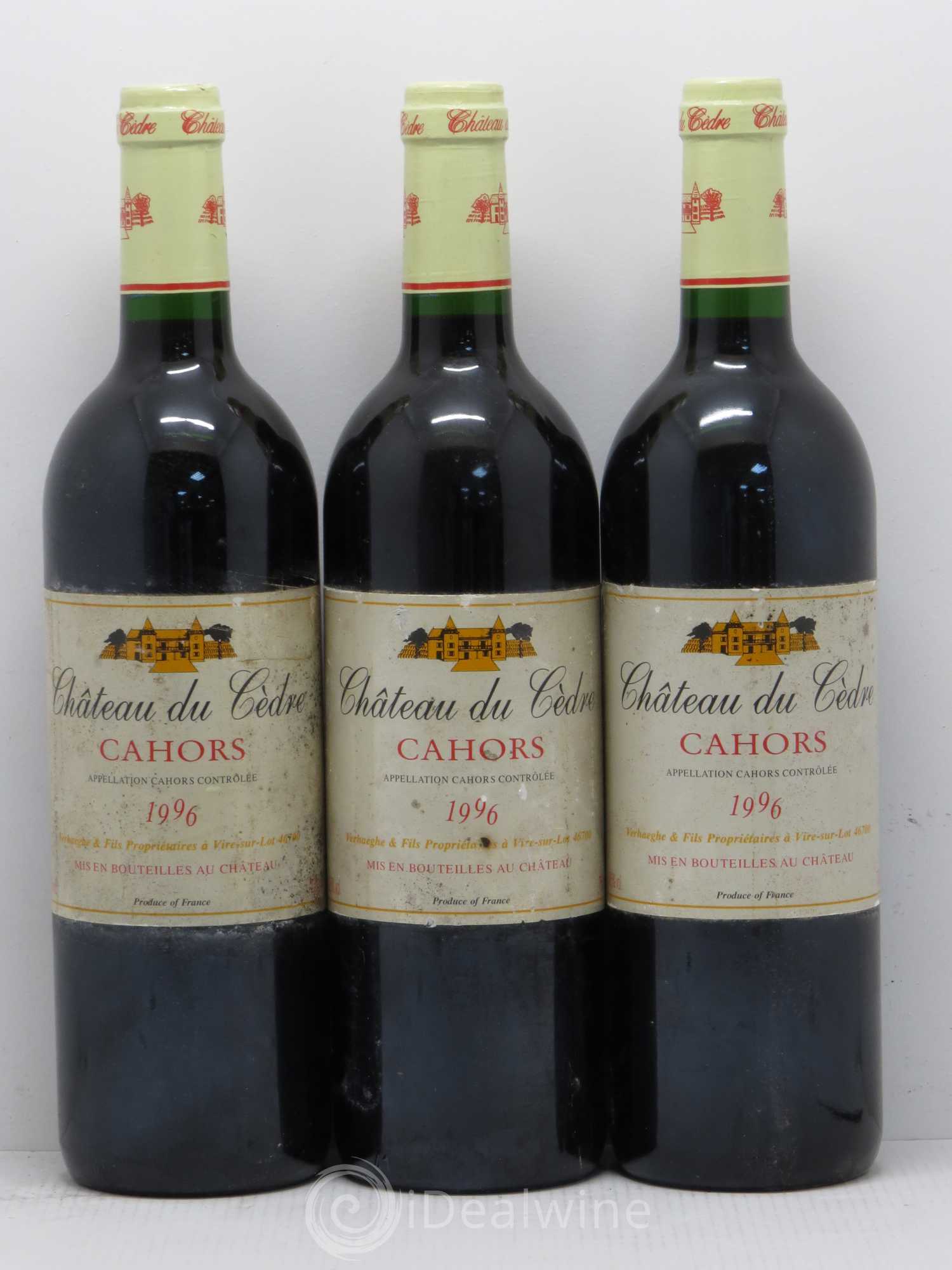 Cahors Château du Cèdre Pascal et Jean-Marc Verhaeghe 1996 - Lot de 6 bouteilles - 2