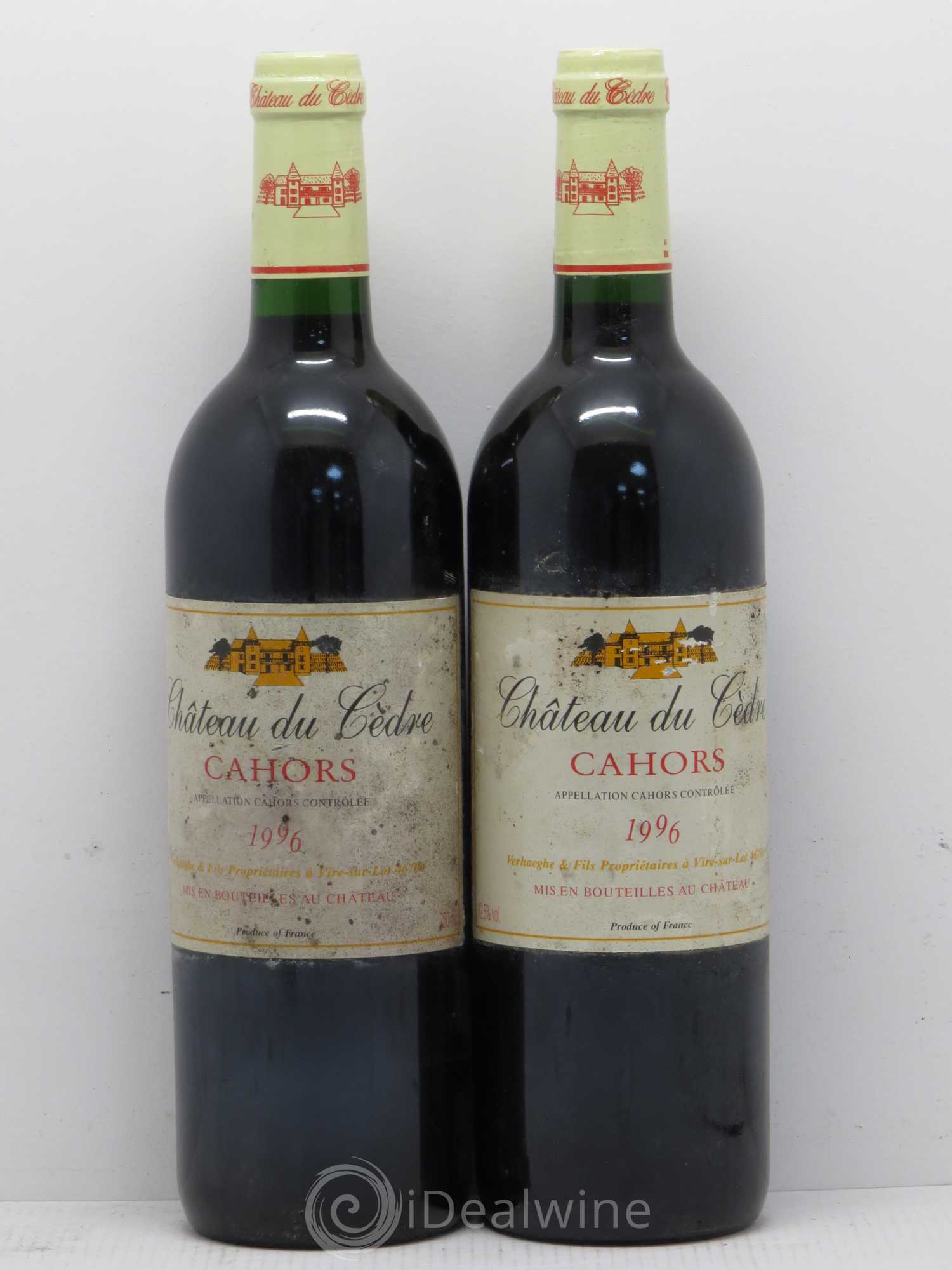 Cahors Château du Cèdre Pascal et Jean-Marc Verhaeghe 1996 - Lot de 2 bouteilles - 0