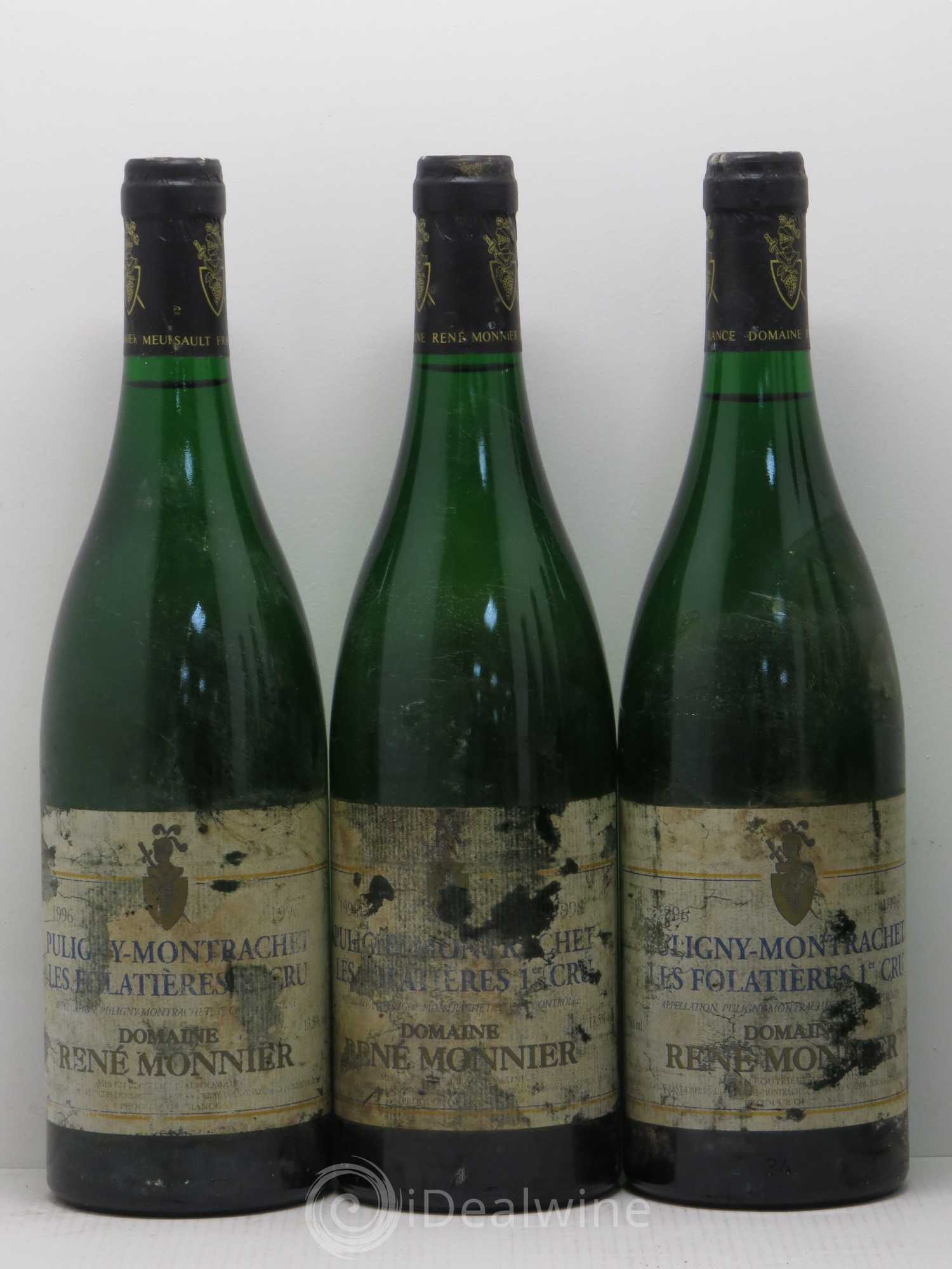 Puligny-Montrachet 1er Cru Folatieres Rene Monnier 1996 - Lot de 6 bouteilles - 1
