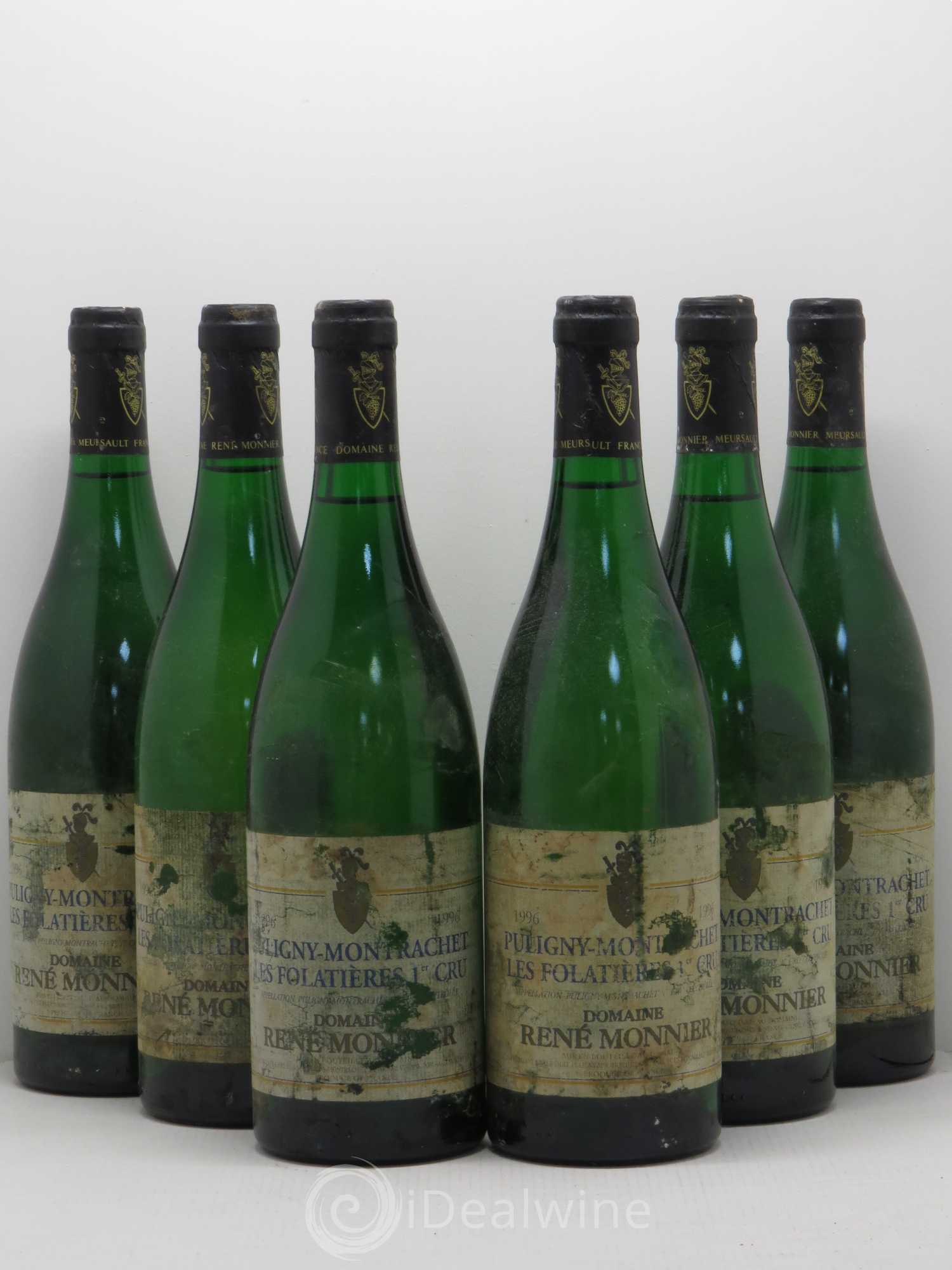 Puligny-Montrachet 1er Cru Folatieres Rene Monnier 1996 - Lot de 6 bouteilles - 0