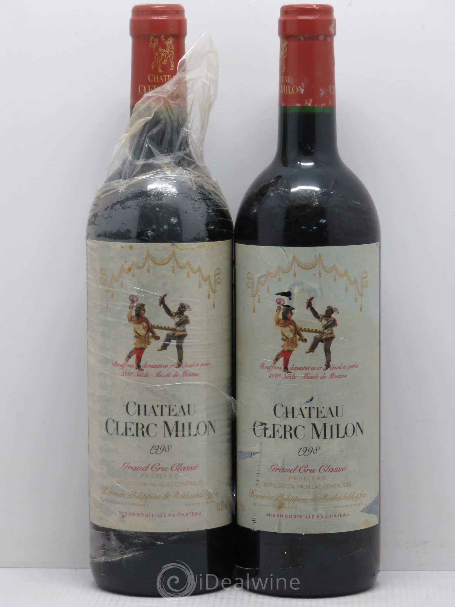 Château Clerc Milon 5ème Grand Cru Classé 1998 - Lot de 2 bouteilles - 0