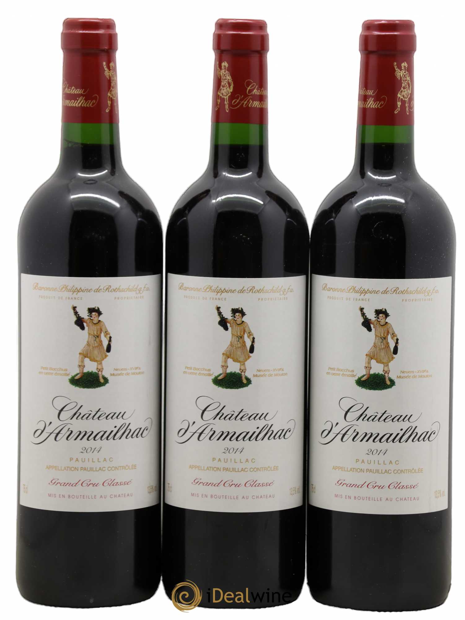 Château d' Armailhac - Mouton Baron(ne) Philippe 5ème Grand Cru Classé 2014 - Lot de 3 bouteilles - 0