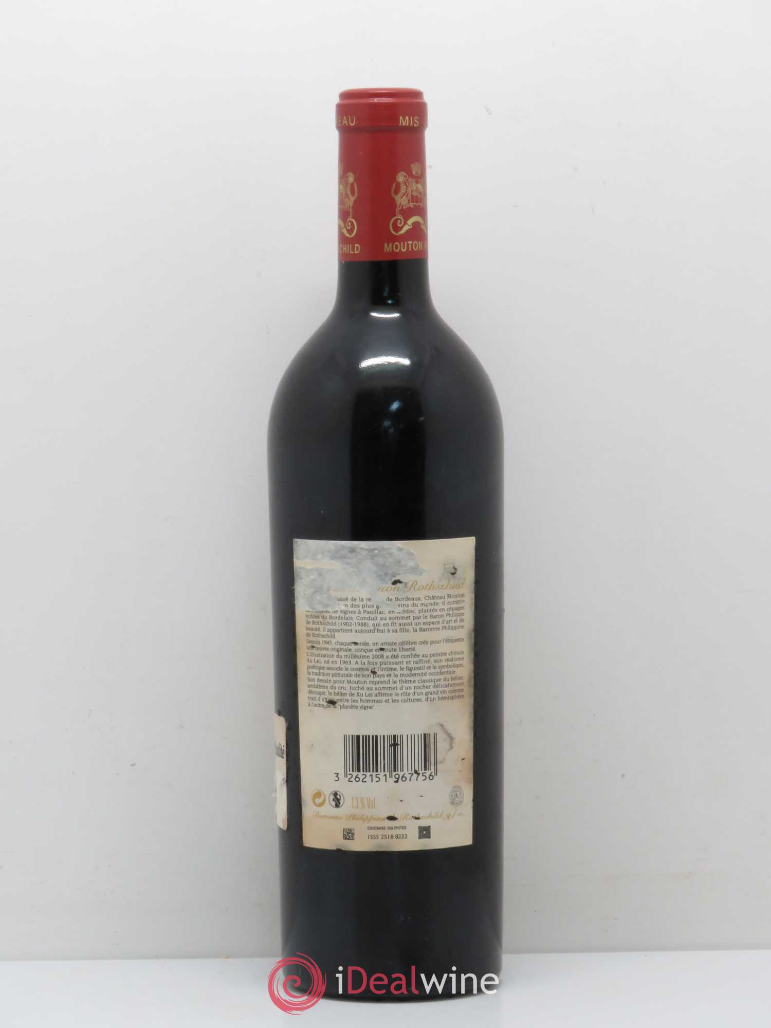 Château Mouton Rothschild 1er Grand Cru Classé 2008 - Lot de 1 bouteille - 1