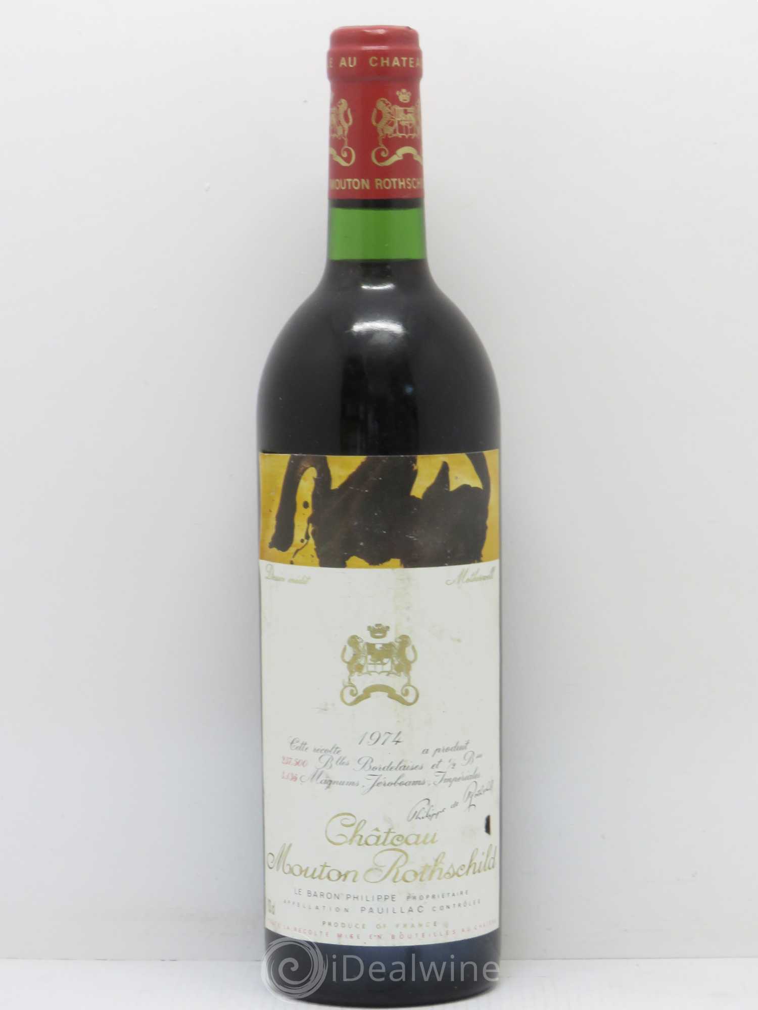 Château Mouton Rothschild 1er Grand Cru Classé 1974 - Lot de 1 bouteille - 0