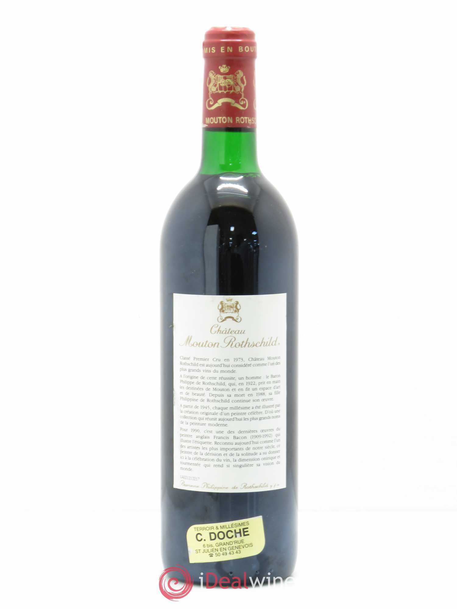 Château Mouton Rothschild 1er Grand Cru Classé 1990 - Lot de 1 bouteille - 1