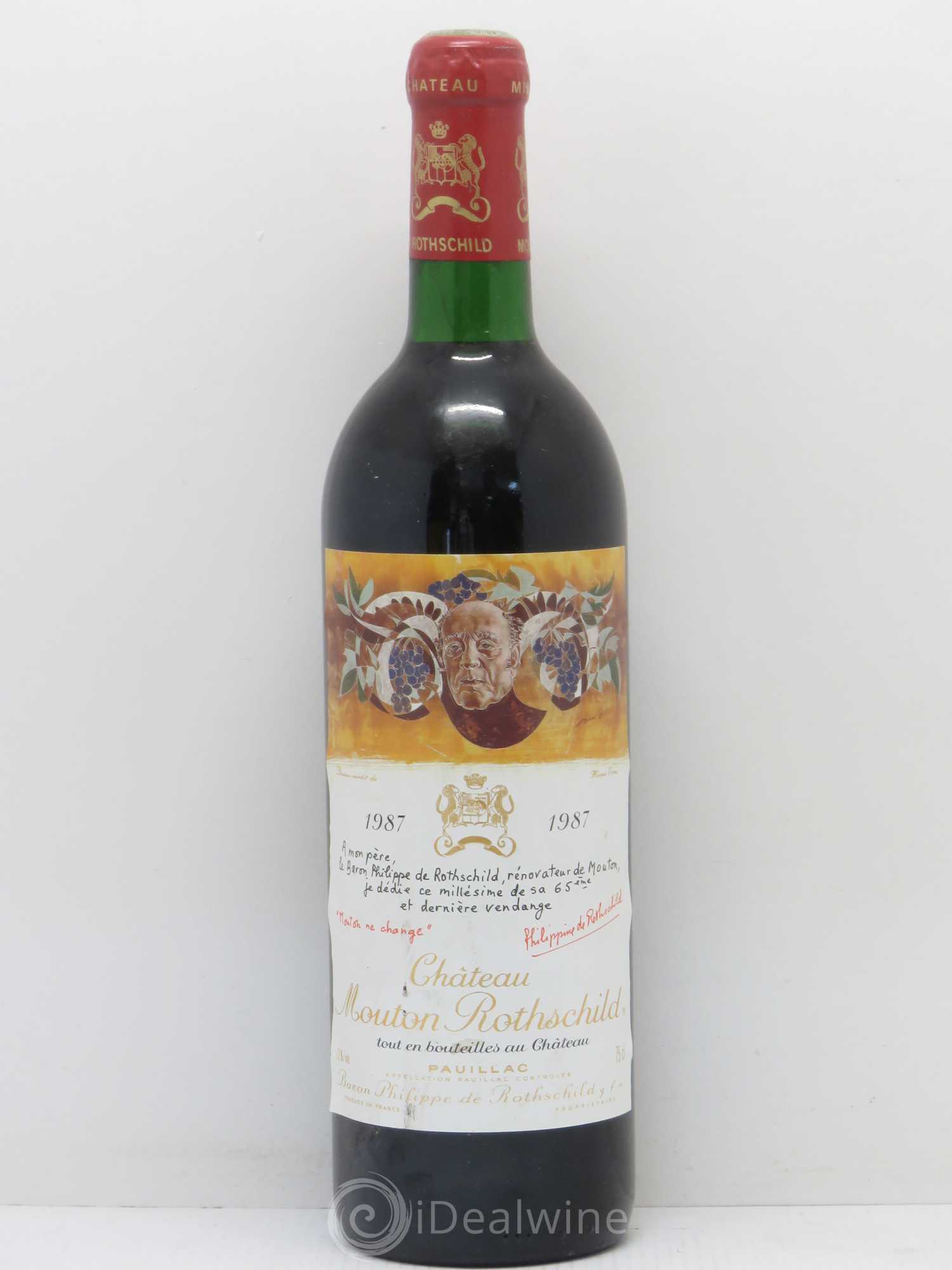 Château Mouton Rothschild 1er Grand Cru Classé 1987 - Lot de 1 bouteille - 0
