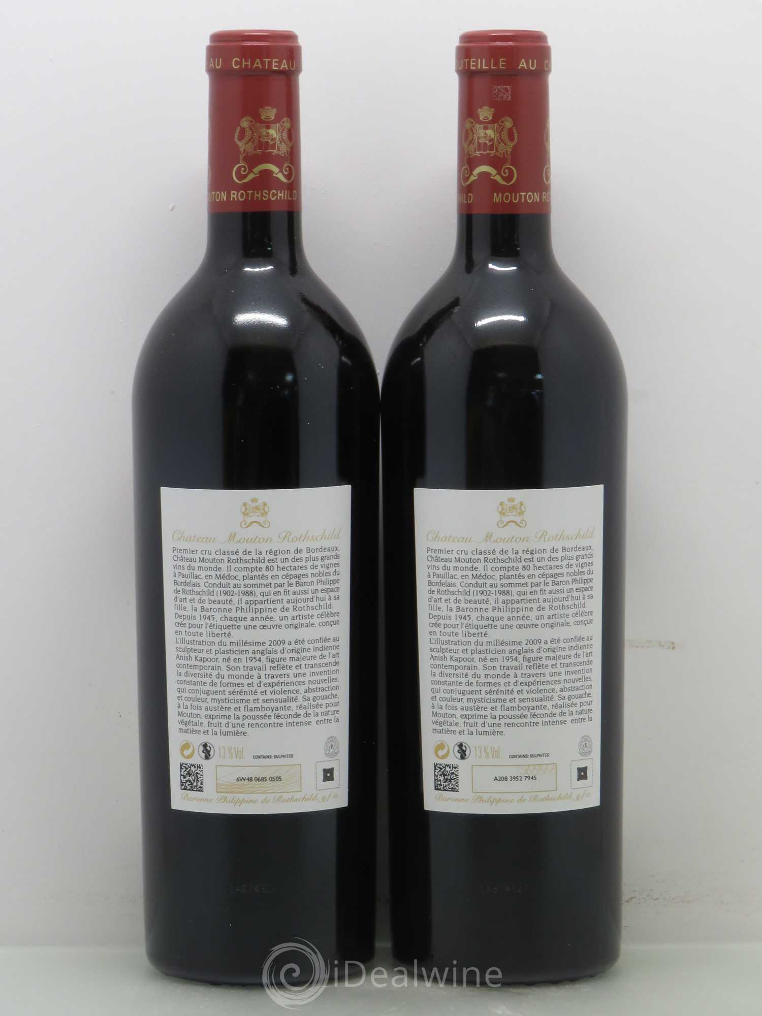 Château Mouton Rothschild 1er Grand Cru Classé 2009 - Lot de 2 bouteilles - 1