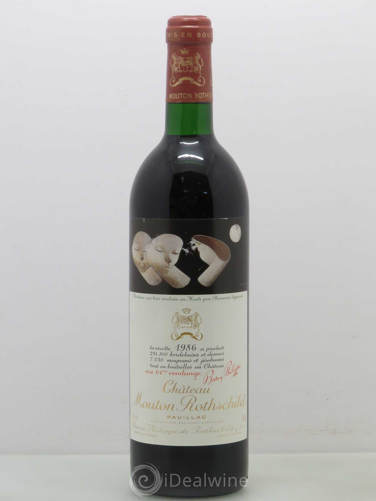 Château Mouton Rothschild 1er Grand Cru Classé 1986 - Lot de 1 bouteille - 0