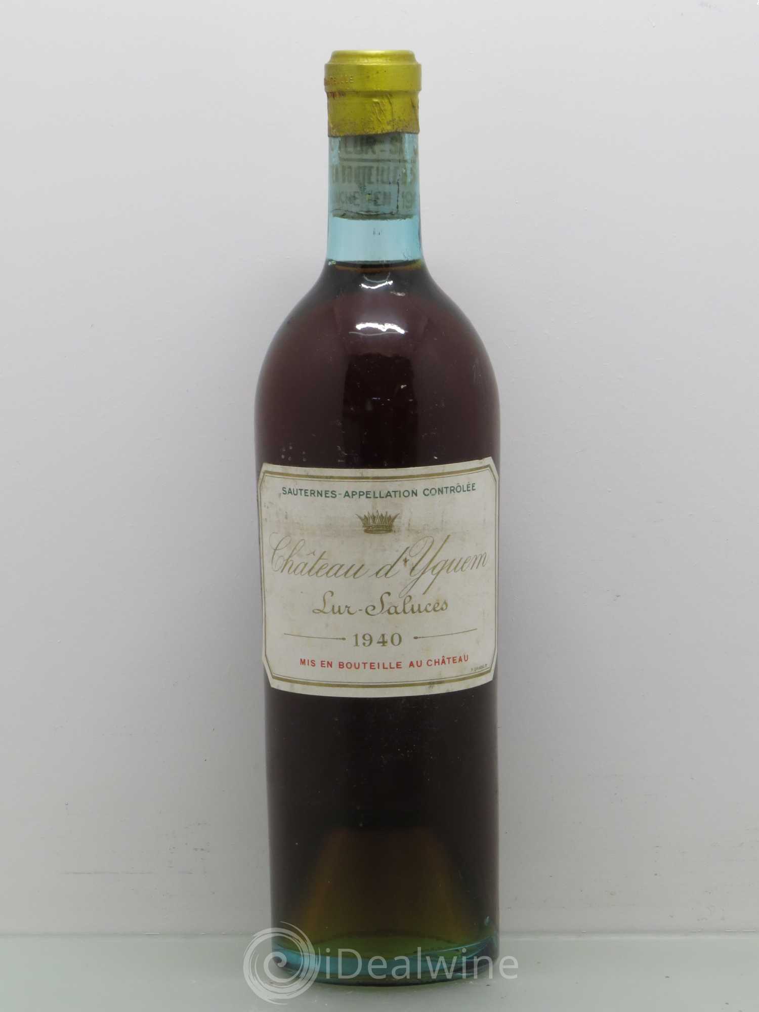 Château d' Yquem 1er Cru Classé Supérieur Rebouché en 1995 1940 - Lotto di 1 bottiglia - 0