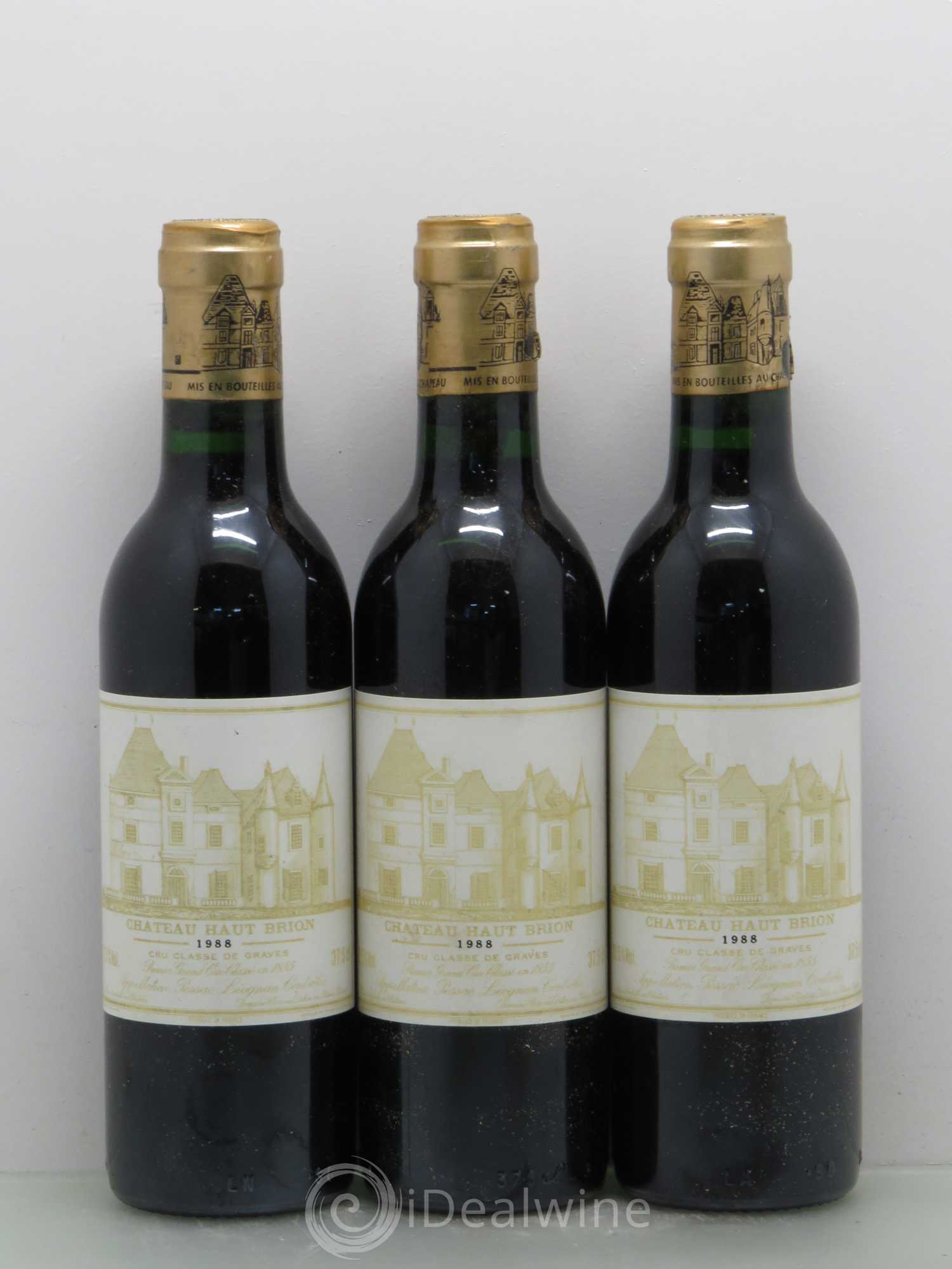 Château Haut Brion 1er Grand Cru Classé 1988 - Lot de 3 demi bouteilles - 0