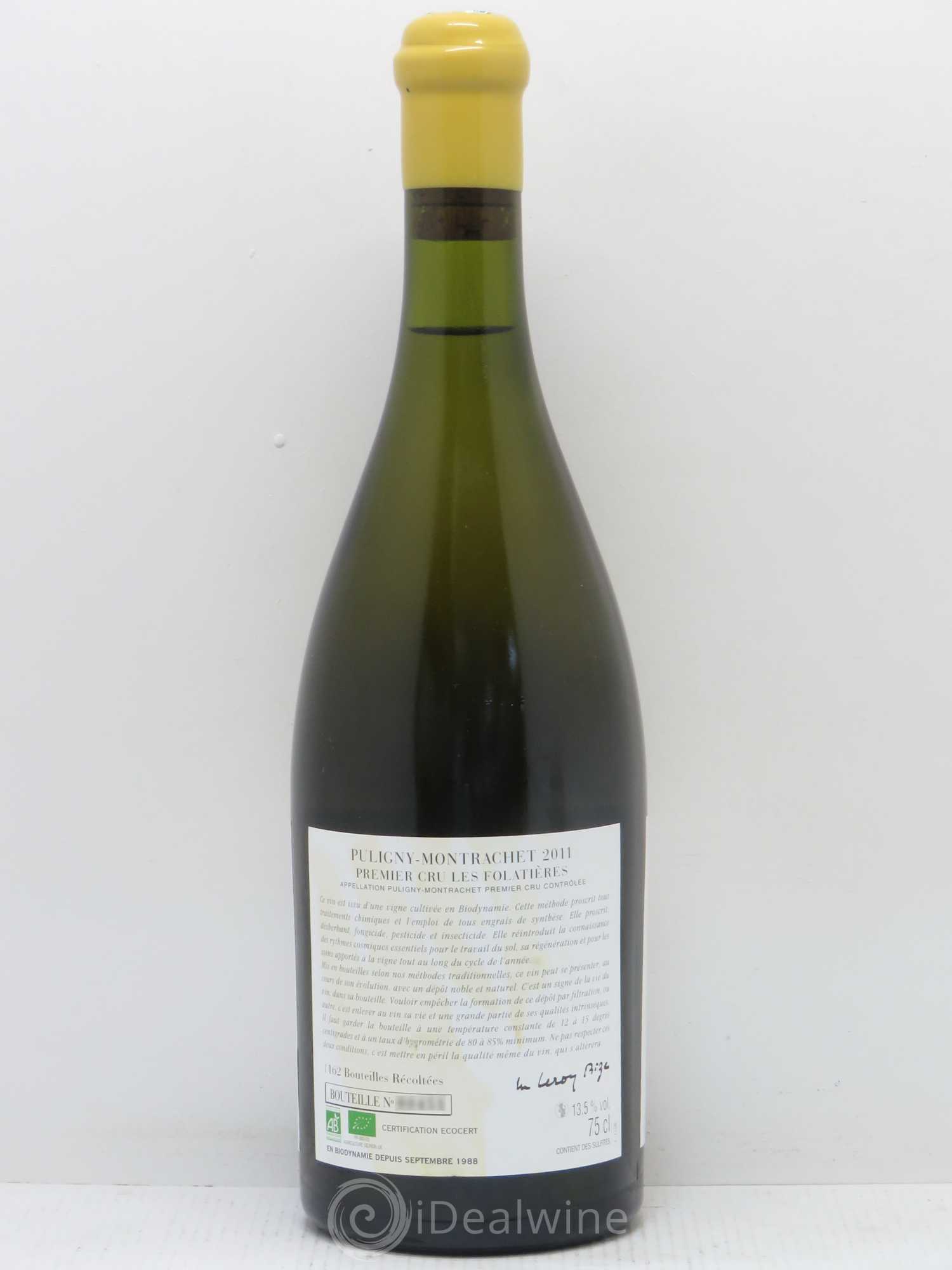Puligny-Montrachet 1er Cru Les Folatières d'Auvenay (Domaine) 2011 - Lot de 1 bouteille - 1