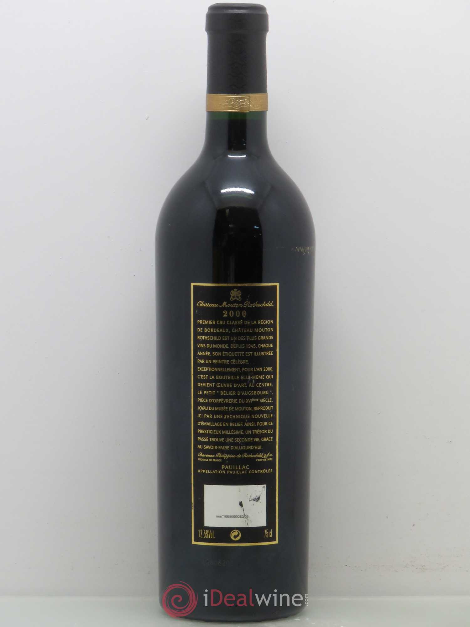 Château Mouton Rothschild 1er Grand Cru Classé 2000 - Lot de 1 bouteille - 1