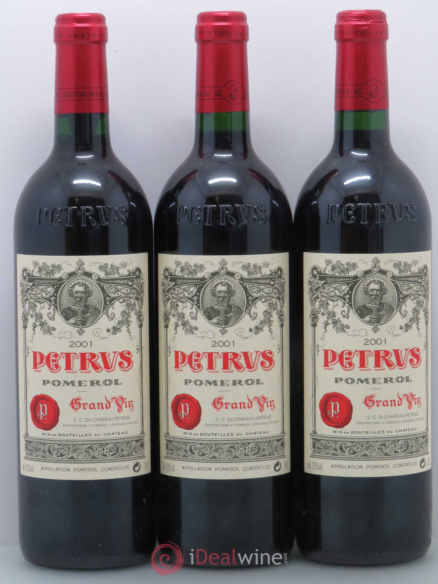 Petrus 2001 - Lot de 3 bouteilles - 0