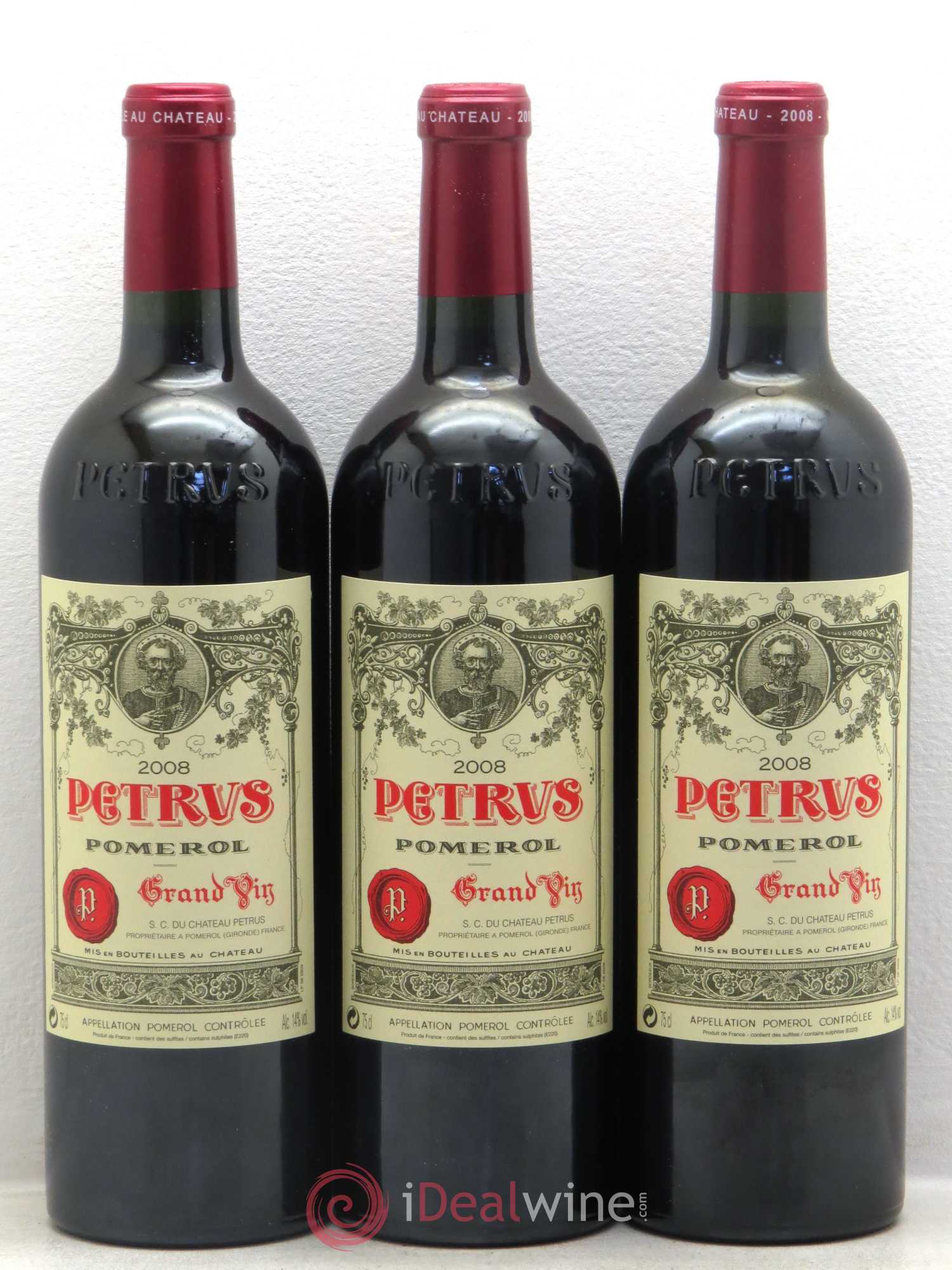 Petrus 2008 - Lot de 3 bouteilles - 0