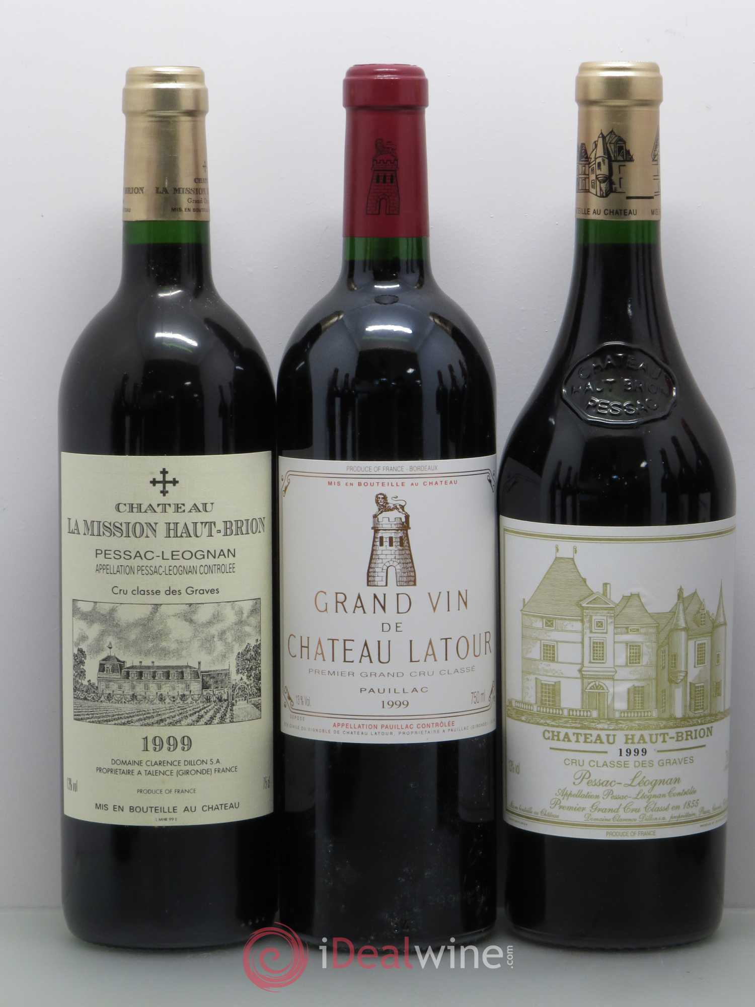 Caisse Duclot 1 Lafite 1 Latour 1 Mouton 1 Margaux 1 Haut-brion 1 Mission Haut-Brion 1 Ausone 1 Cheval blanc 1 Petrus 1999 - Posten von 1 Flasche - 1