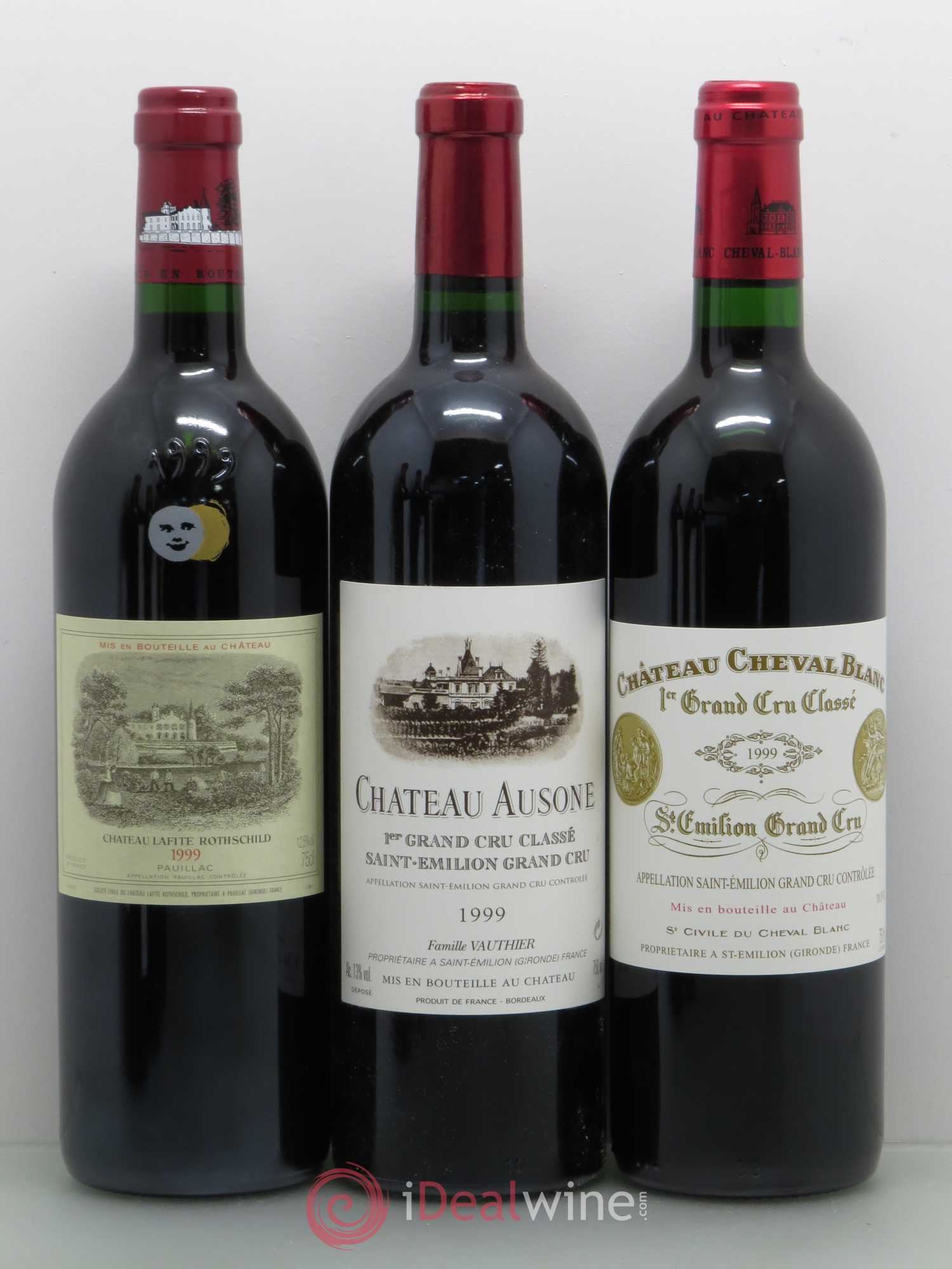 Caisse Duclot 1 Lafite 1 Latour 1 Mouton 1 Margaux 1 Haut-brion 1 Mission Haut-Brion 1 Ausone 1 Cheval blanc 1 Petrus 1999 - Posten von 1 Flasche - 2